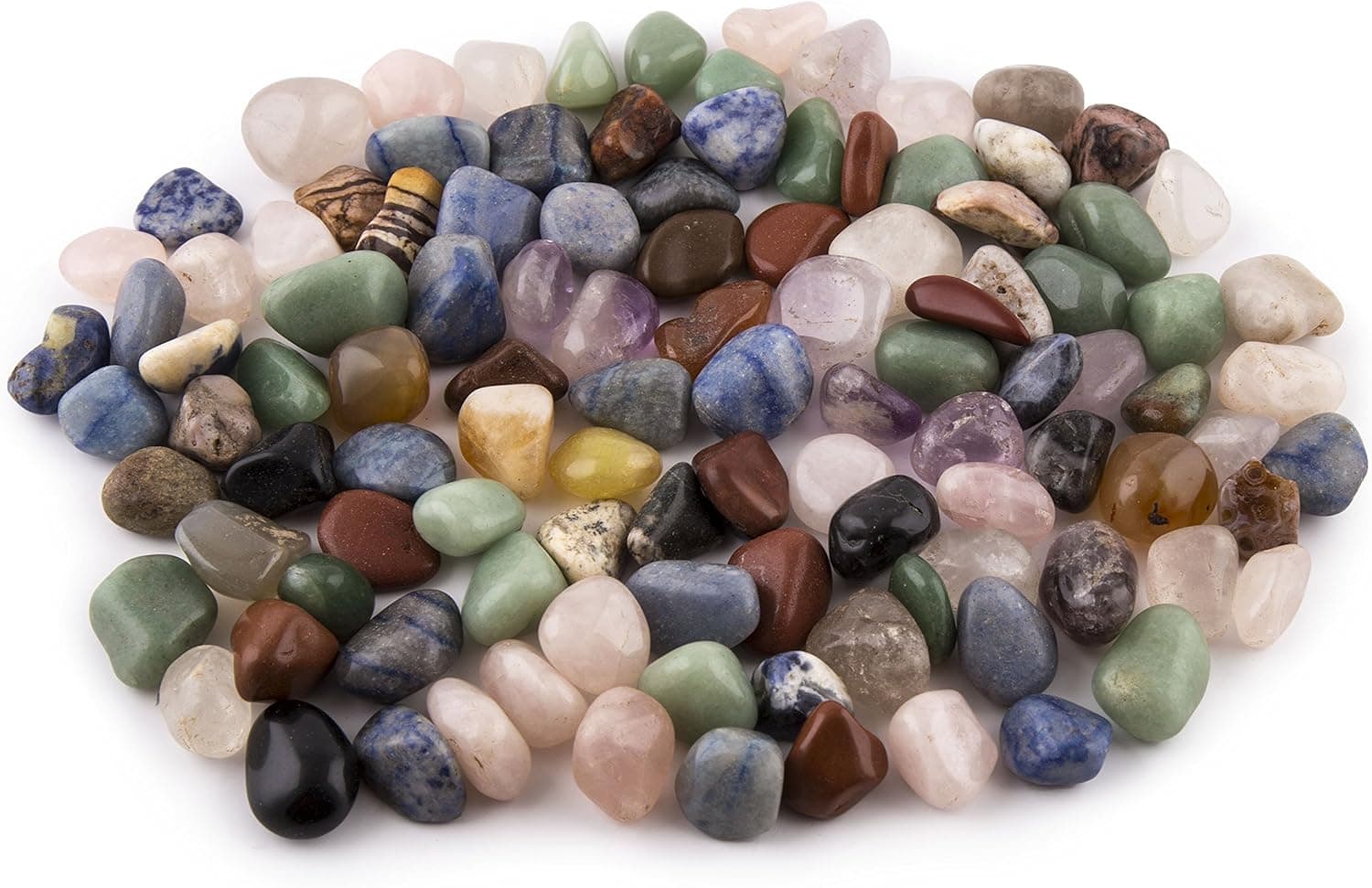 Crystal Allies Materials: 2lb Tumbled All Natural Assorted Stone Mix from Brazil - ~1/2"