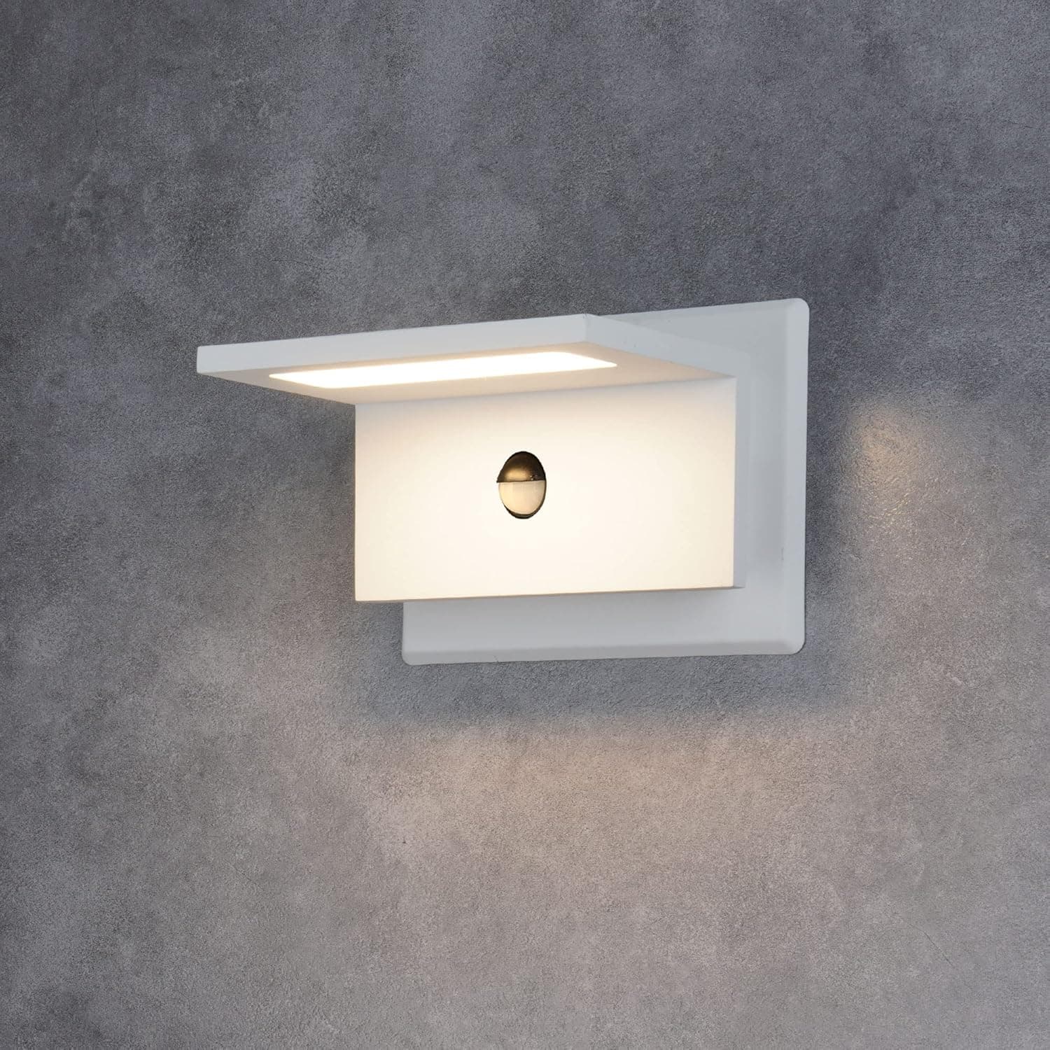Motion Sensor Outdoor Wall Lights White Exterior Sconce Light Fixture Modern Porch Light Wall Mount Lamp for House Front Door Garage Patio Garden 10W 680LM