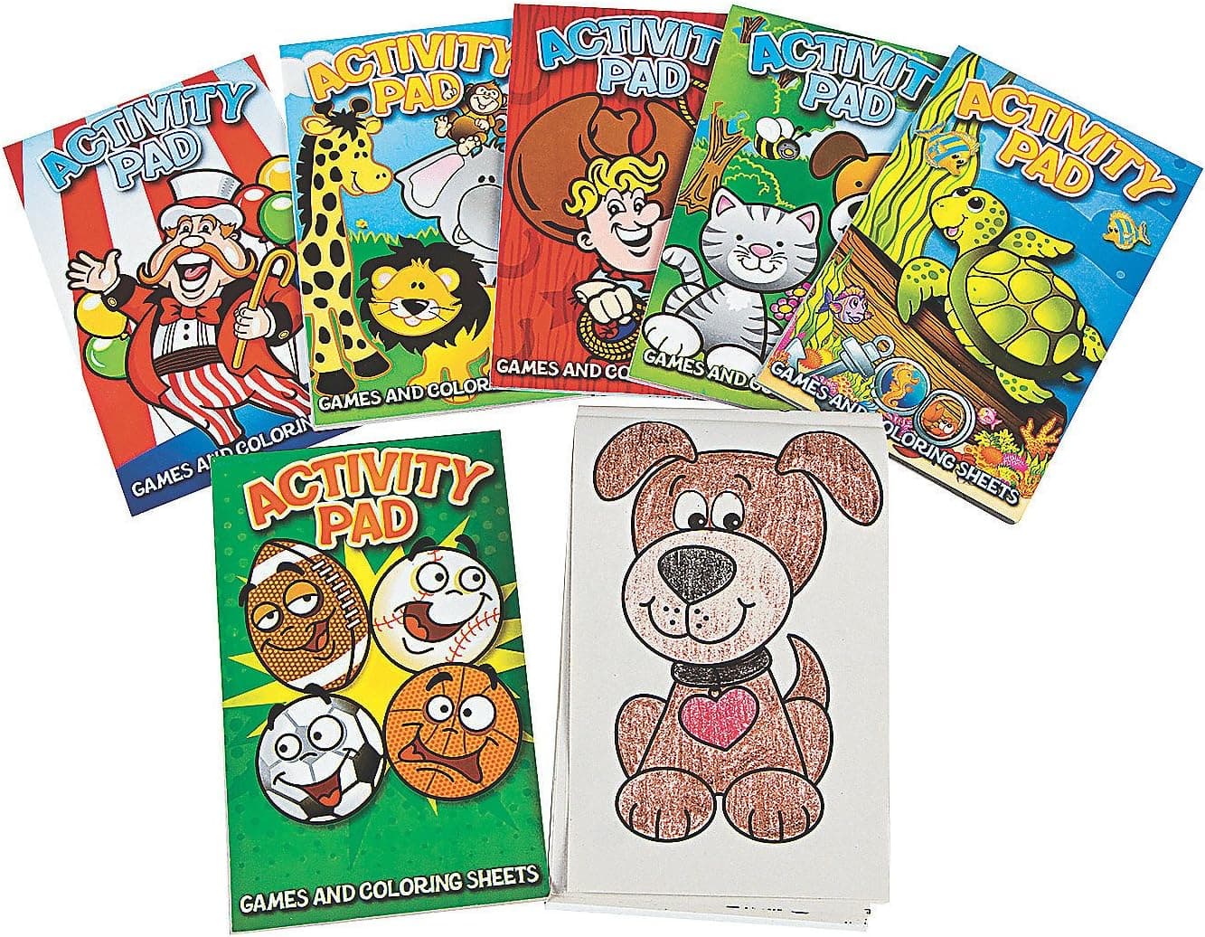 Fun Express Activity Pad Assortment Party Accessory - 12 Pieces