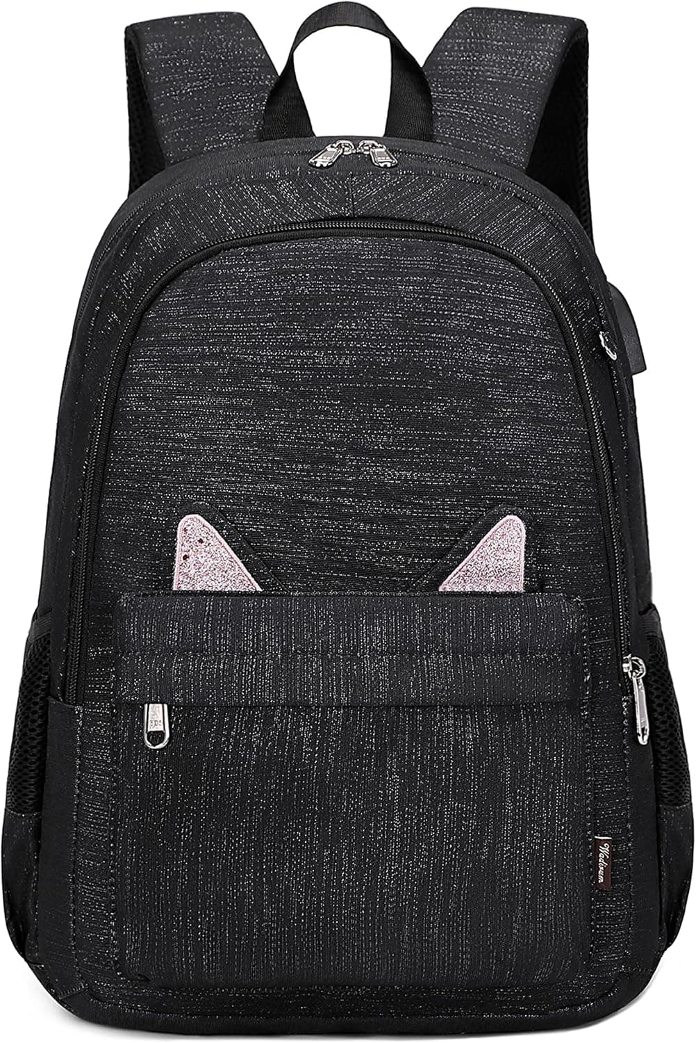 Wadirum Cute Backpack for Girls Fashion Laptop Bag Fit for 15.6 Inches Notebook Black