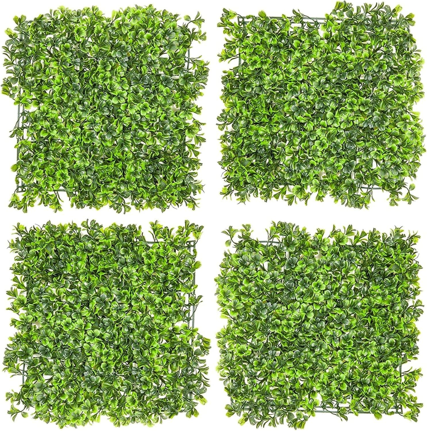 Juvale Artificial Boxwood Panels, Ivy Leaves Decor (4 Pack) Green