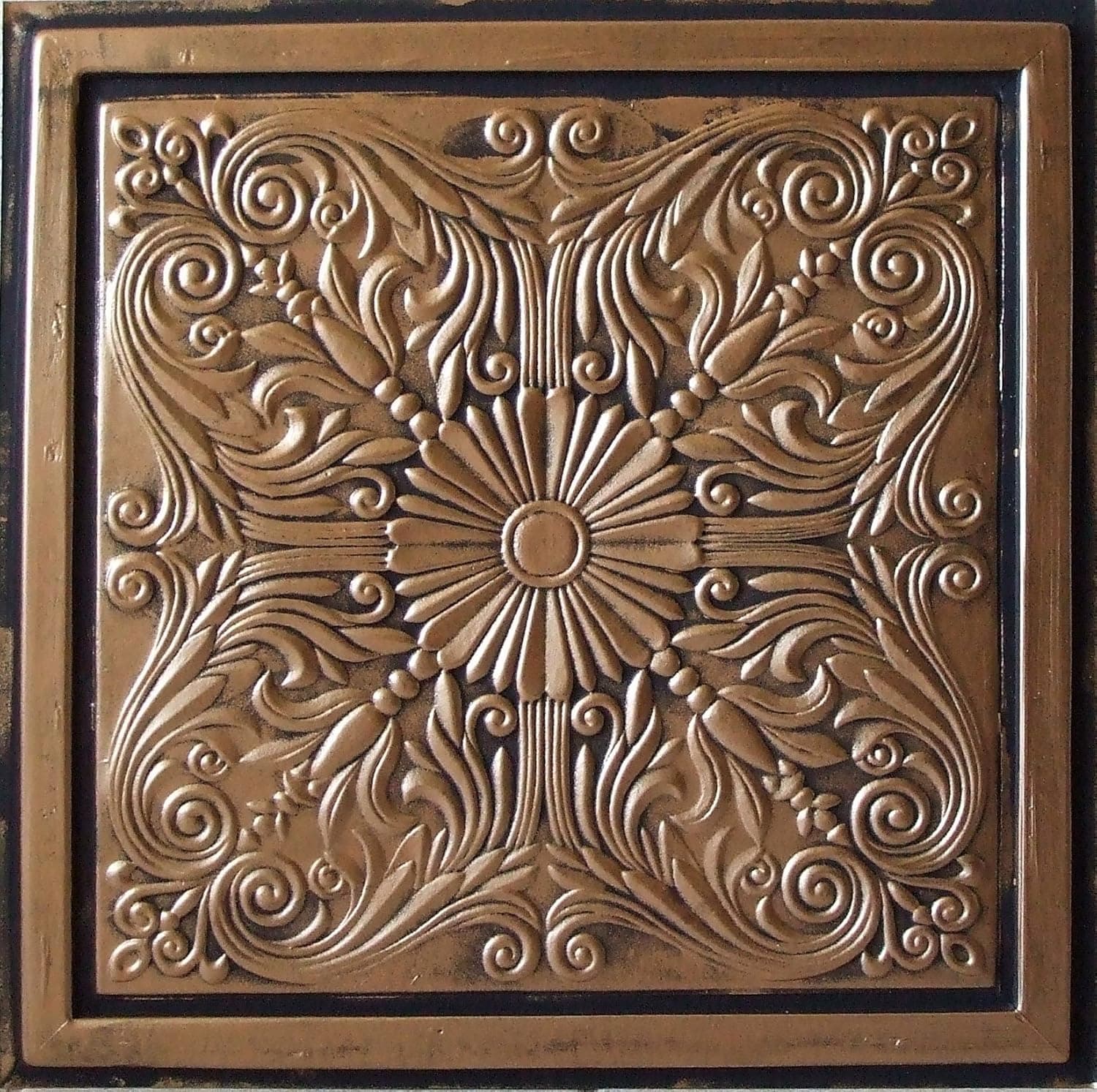 Astana Antique Bronze Black (24x24 PVC) Ceiling Tile