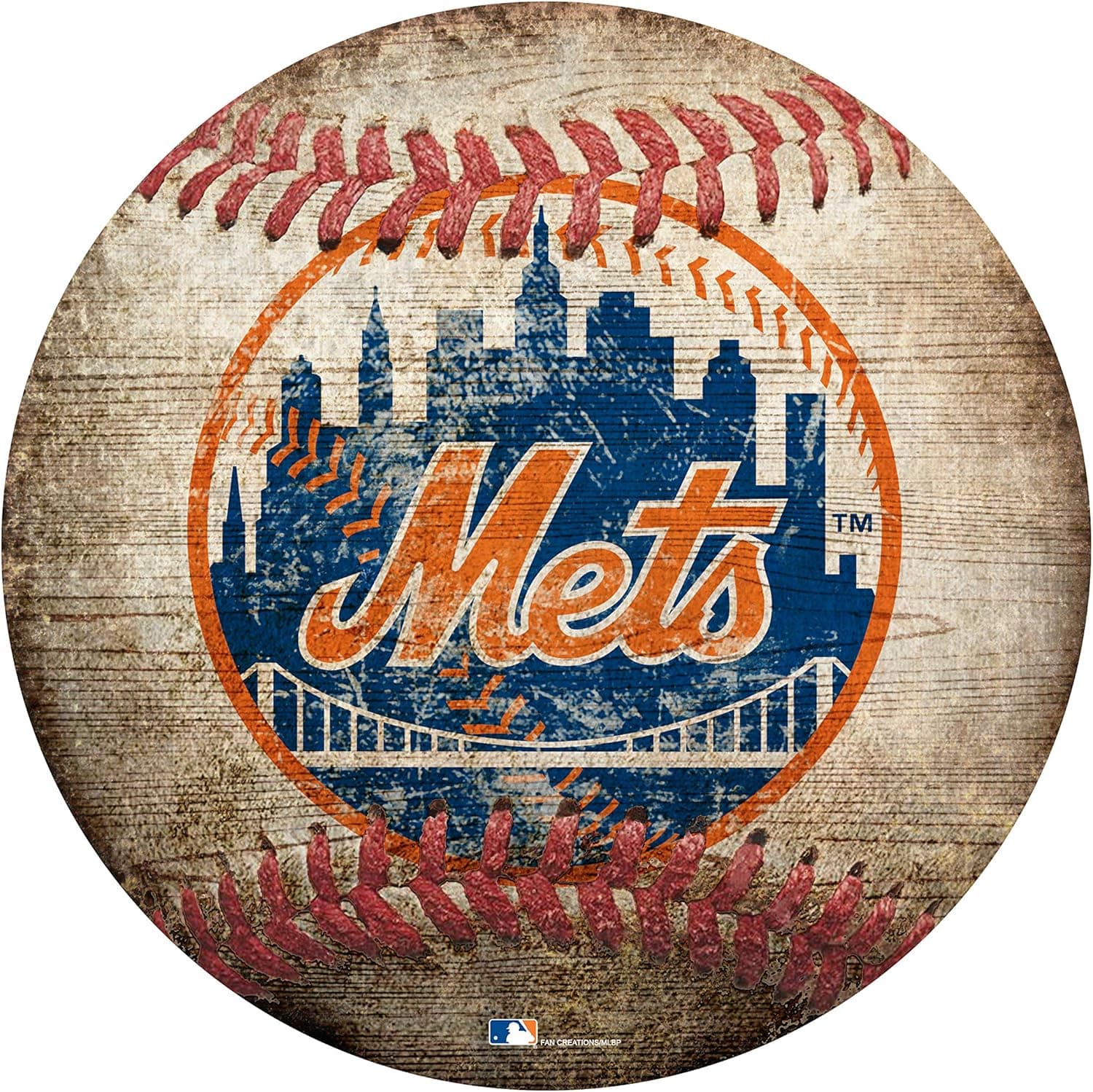 Mets 12" Baseball Shaped Sign