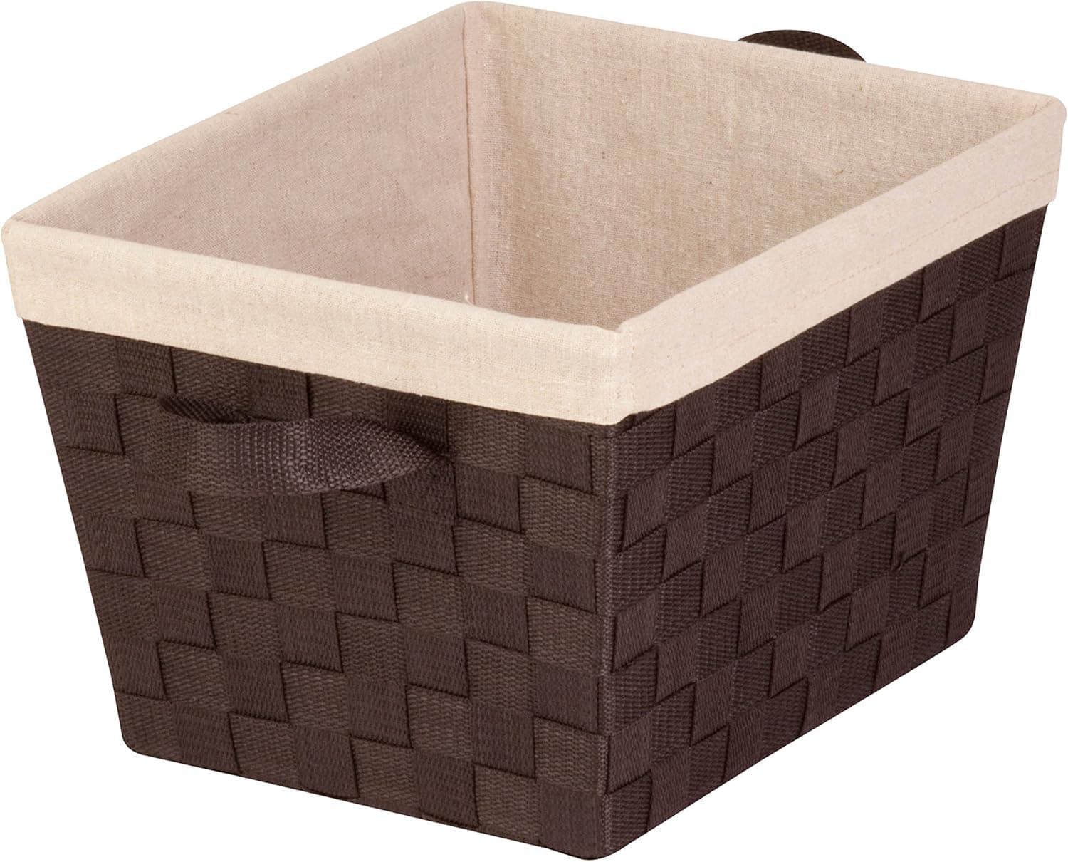Honey-Can-Do STO-02985 Nested Woven Tote with Liner, Esspresso Brown, Small