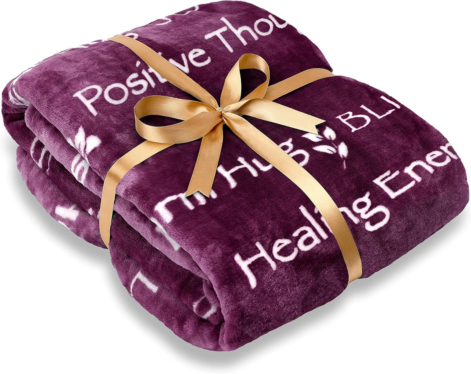 Chanasya Healing Thoughts Sympathy Caring Gift Message Throw Blanket - Prayer Comfort Thoughtful Encouraging Spirit Soft Blanket for Health Women Men Best Friend Cancer Sick Chemo Get Well Gift