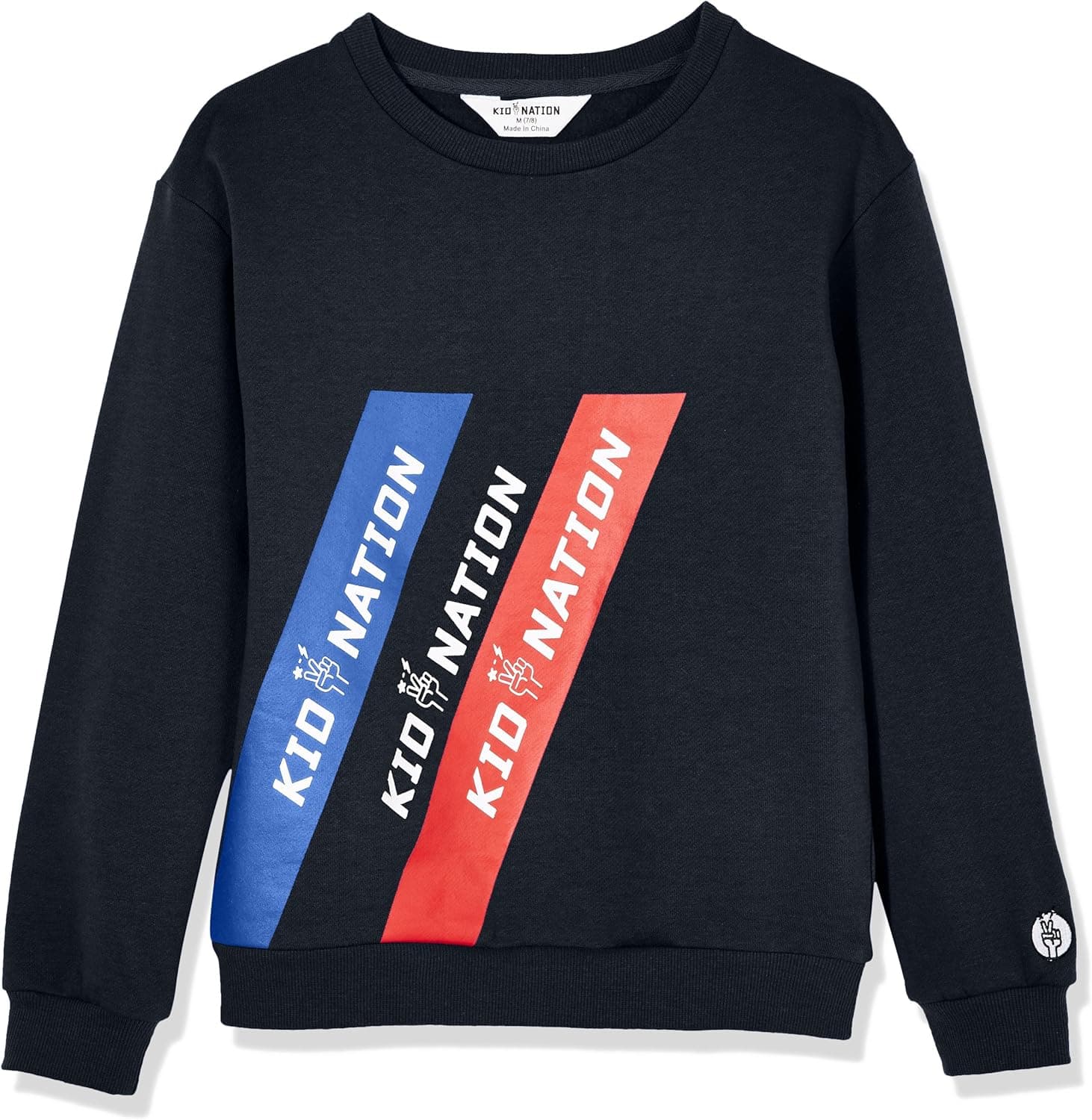 Kid Nation Kids Unisex Soft Fleece Pullover Graphic Crewneck Sweatshirt for Boys or Girls 4-12 Years