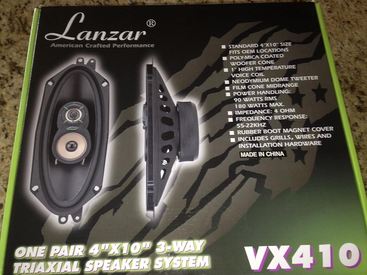 Lanzar VX410 VX 4-Inchx 10-Inch Three-Way Speakers