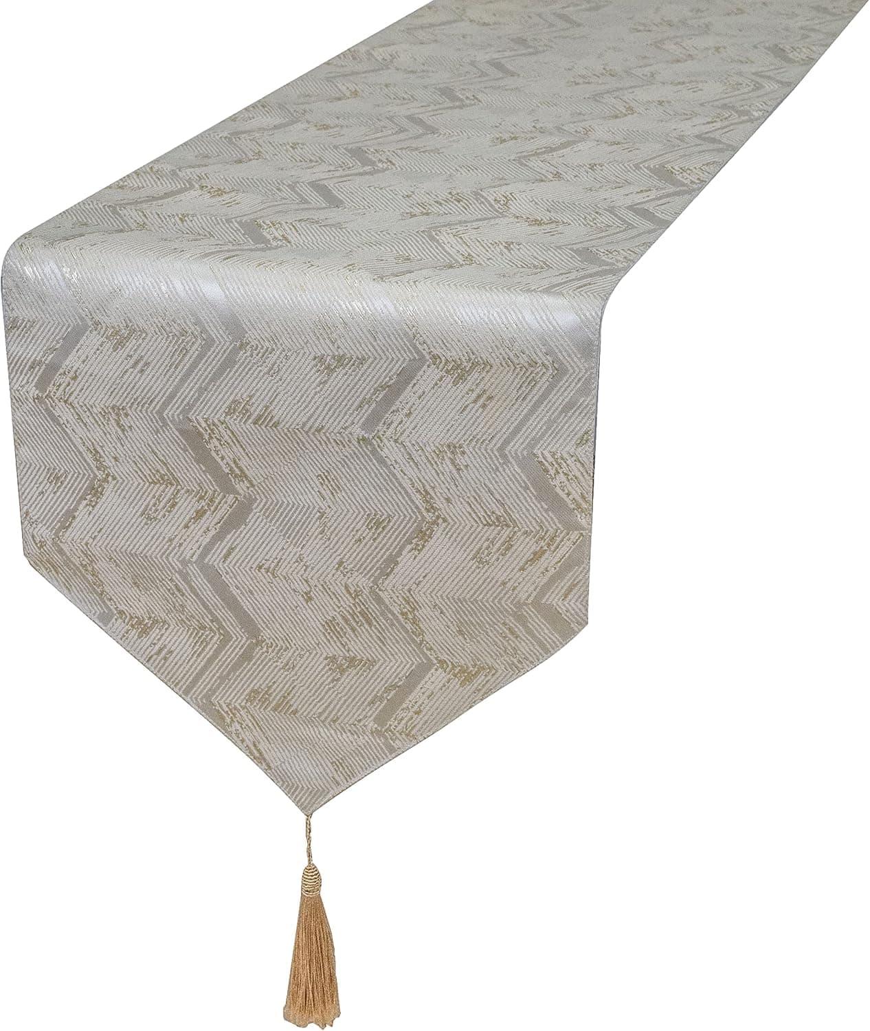 HoliSelear Multi-Size Stripe Wavy Fall Beige Table Runner 72 Inches Long, 13 x 72, for Farmhouse Side Desk Tall Kitchen Tea/Coffee Table Dining Room Decoration Party Dresser Thanksgiving Christmas