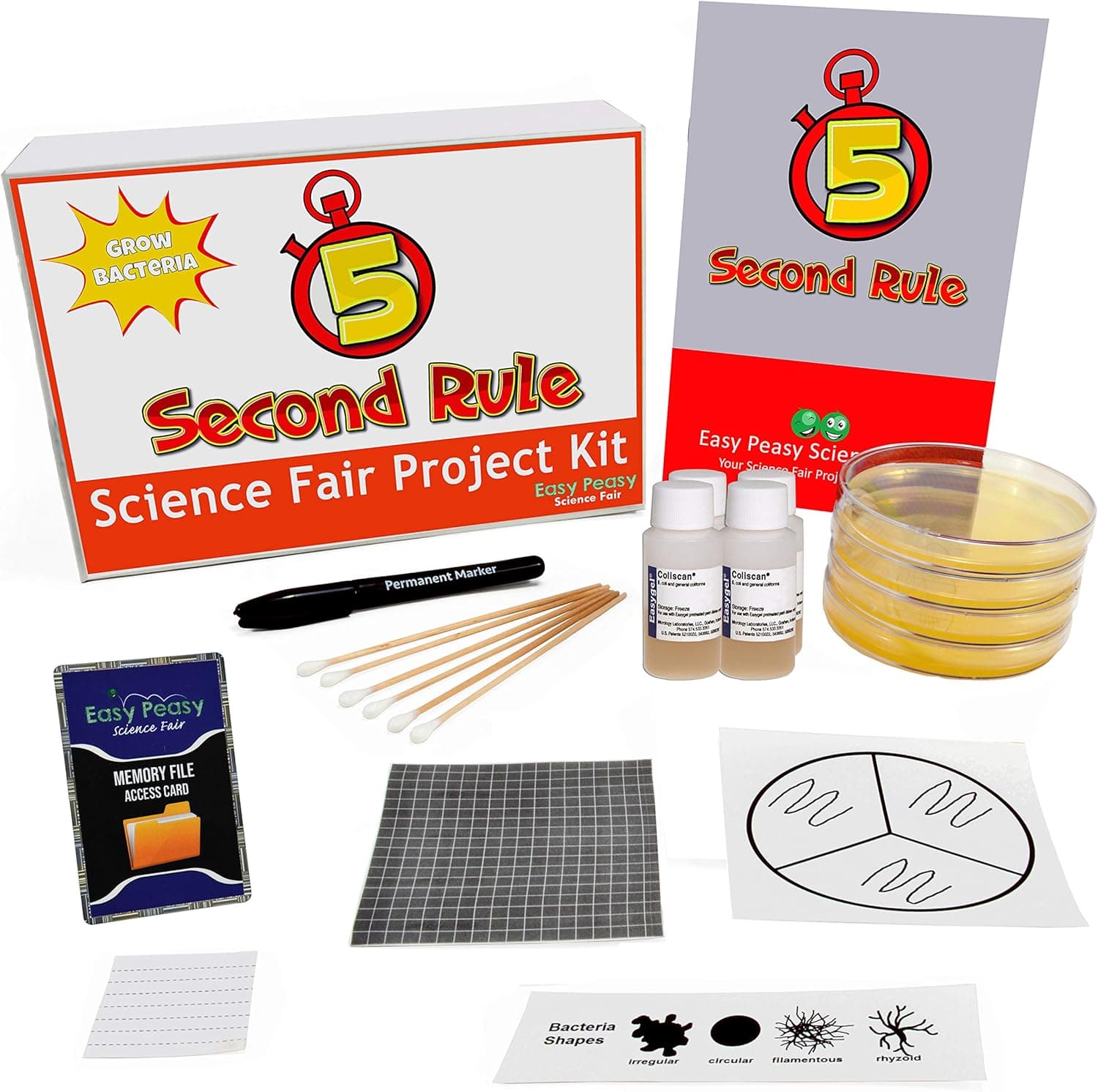 The 5 Second Rule Science Fair Project Kit – Grow Bacteria - Top Science Learning Kit