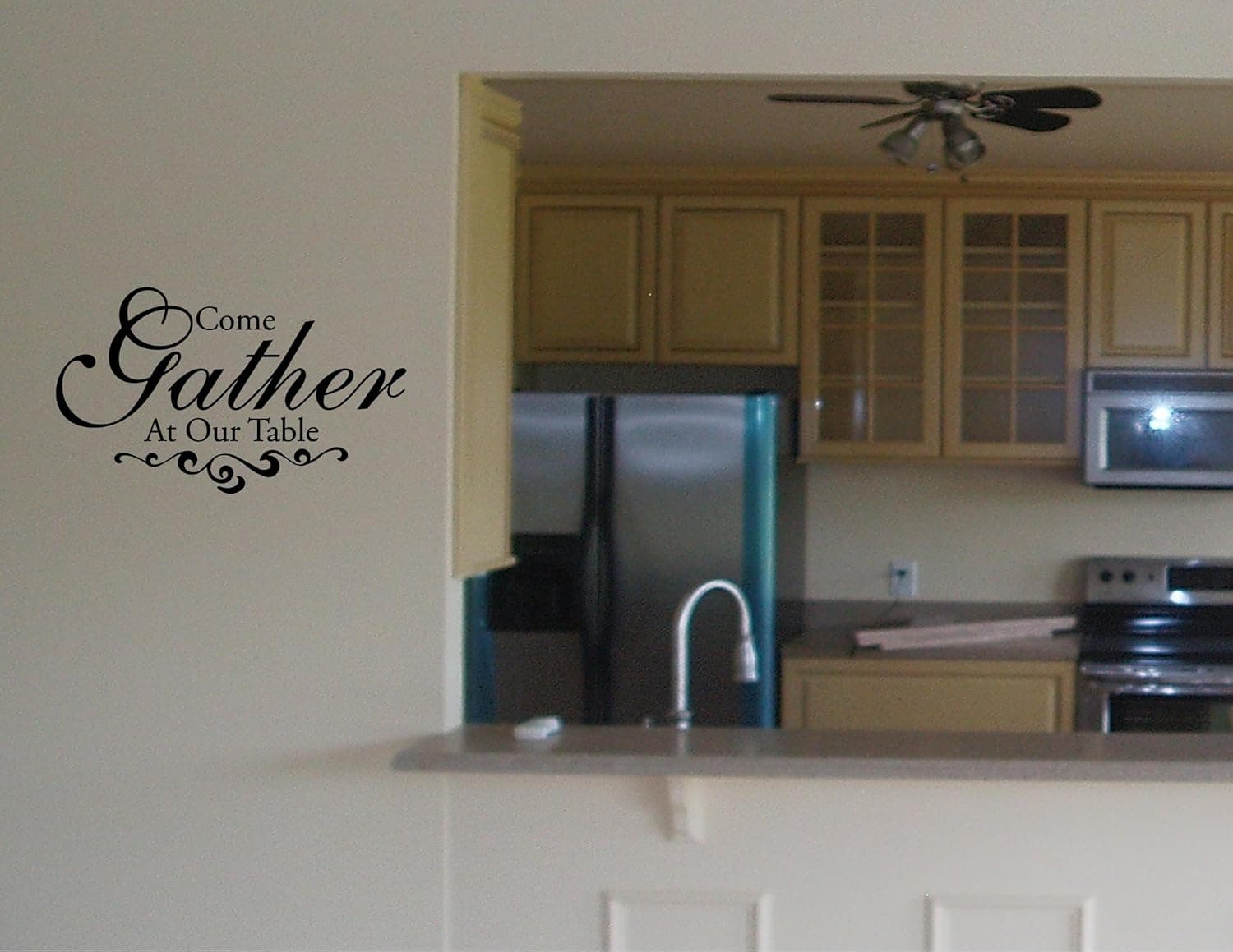 COME GATHER AT OUR TABLE Vinyl wall lettering stickers quotes and sayings hom...