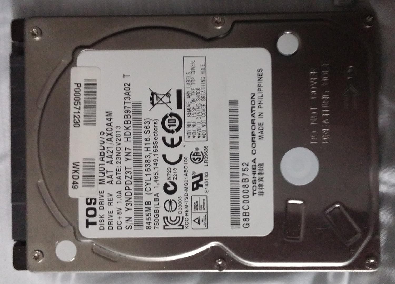 (Old Model) Toshiba 750GB 2.5-Inch Internal Hard Dri