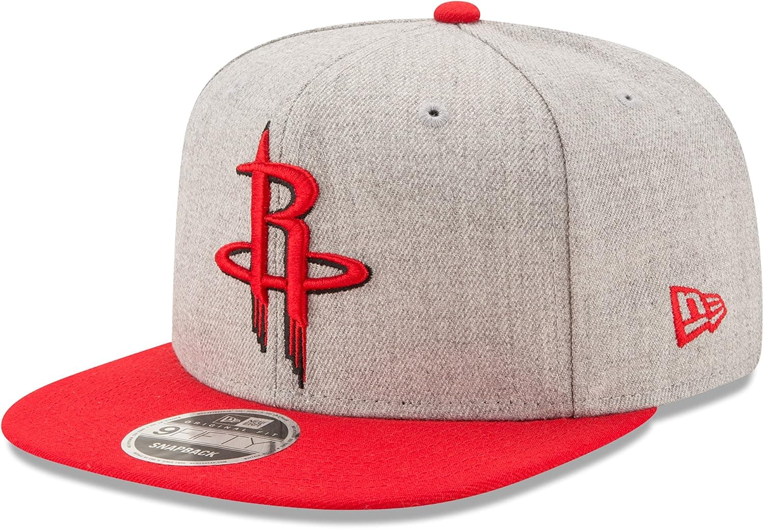 NBA Houston Rockets Heather Action 9Fifty Original Fit Snapback Cap, One Size, Gray