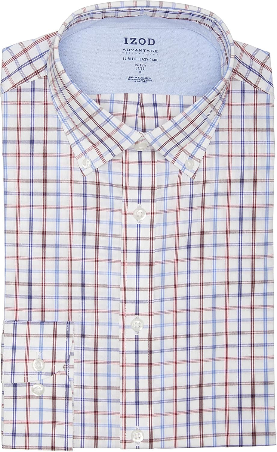 IZOD Men's Dress Shirt Slim Fit Stretch Cool FX Cooling Collar Check