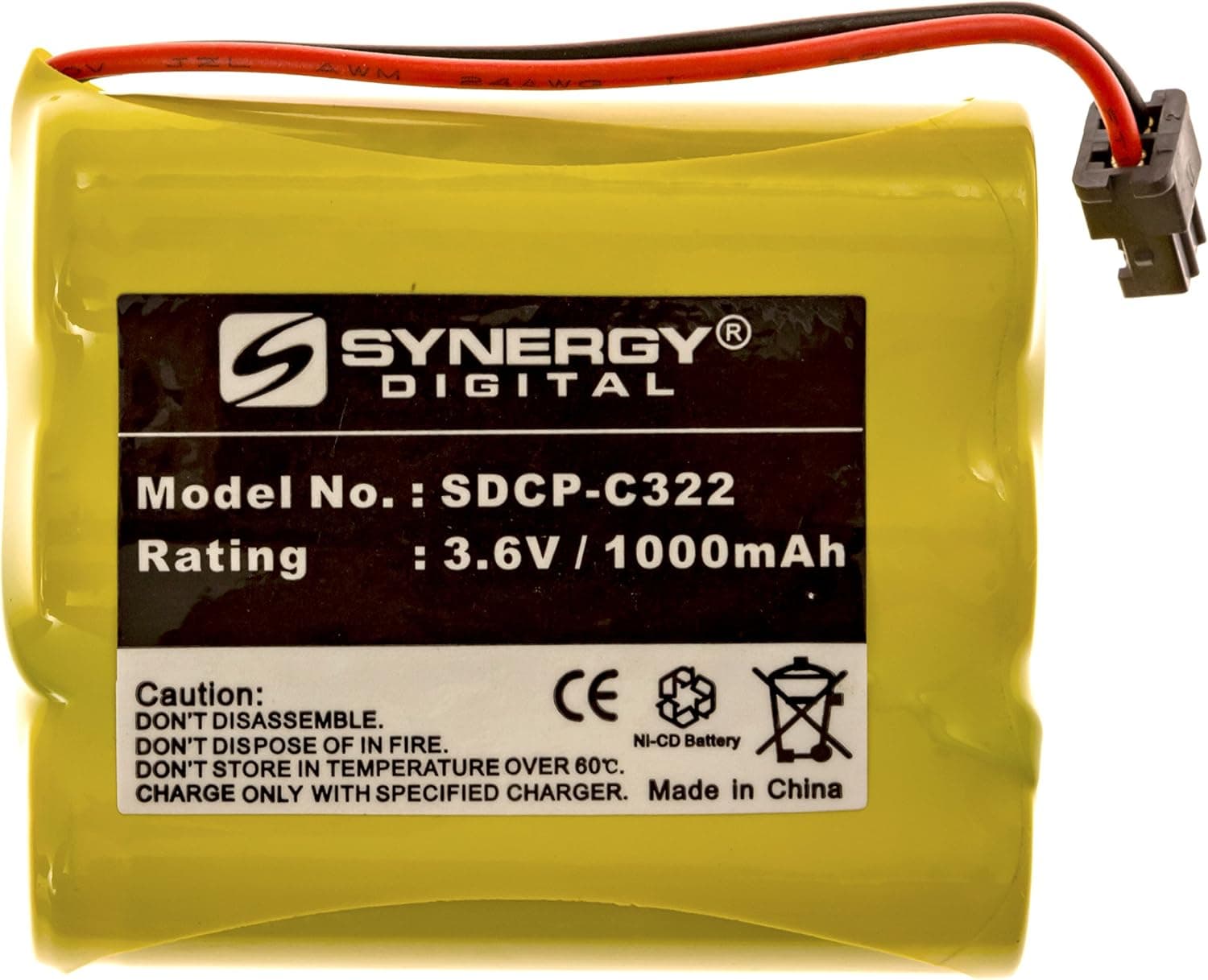 Synergy Digital Cordless Phone Battery, Compatible with Radio Shack 43-729 Cordless Phone Combo-Pack Includes: 2 x SDCP-C322 Batteries