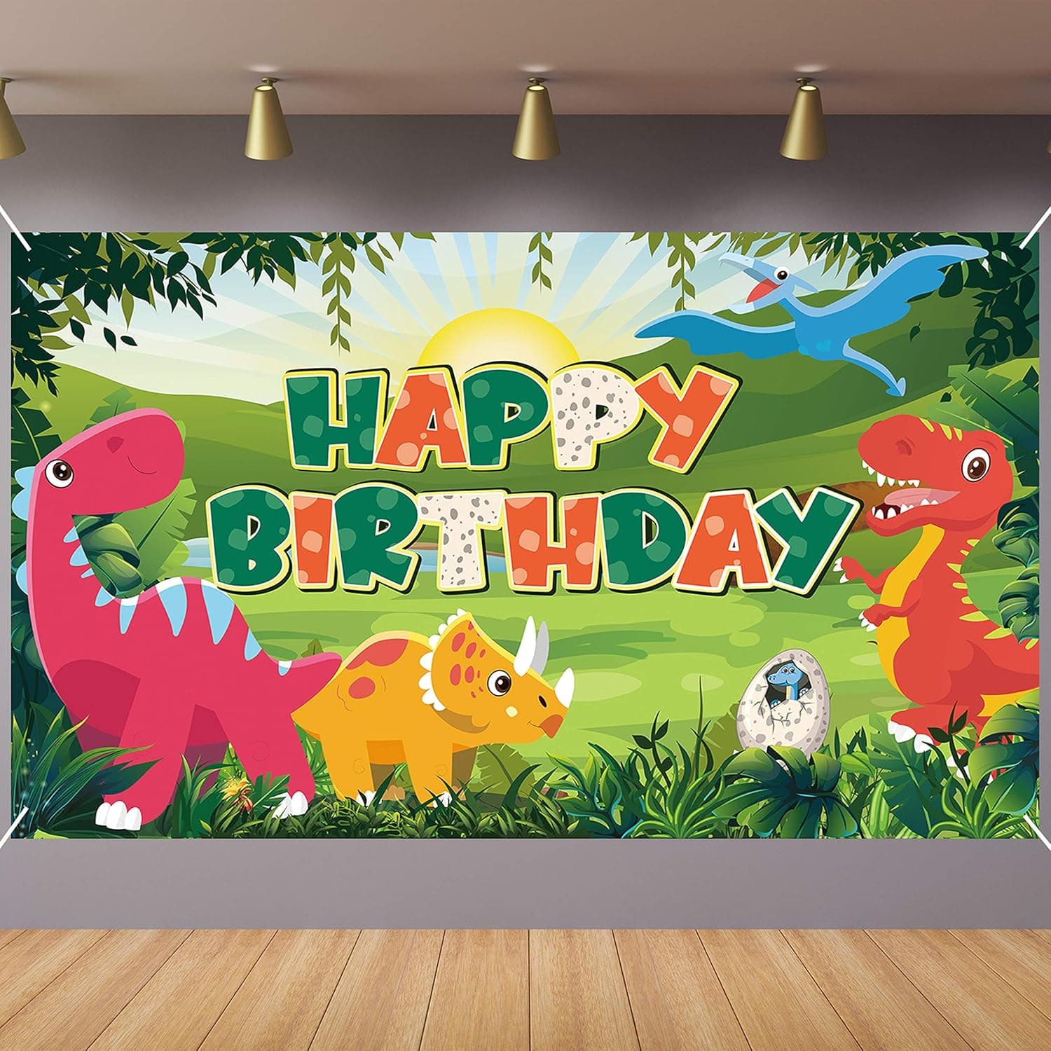 Dinosaur Birthday Party Backdrop Dinosaur Banner Happy Birthday Background for Kids Boys Party Decoration Supplies Sign