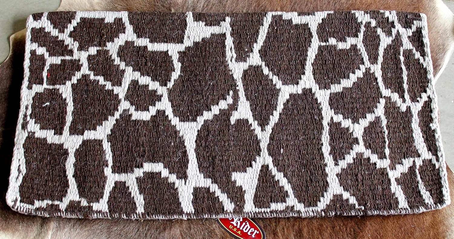PRORIDER Horse Wool Western Show Trail Saddle Blanket Rodeo Pad Rug Black 3631
