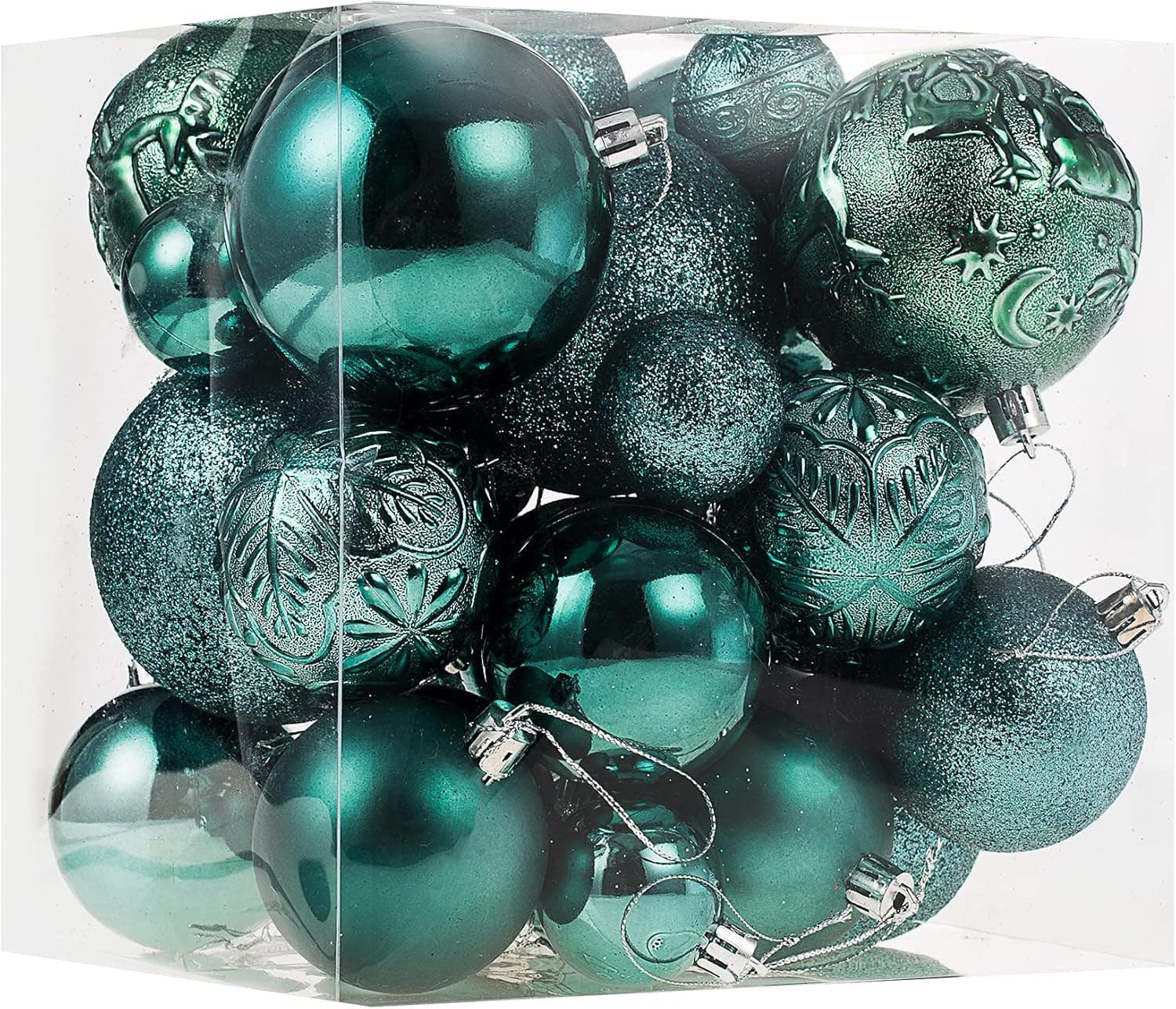 Christmas Ornaments for Xmas Trees,Green Shatterproof Christmas Ball Ornaments