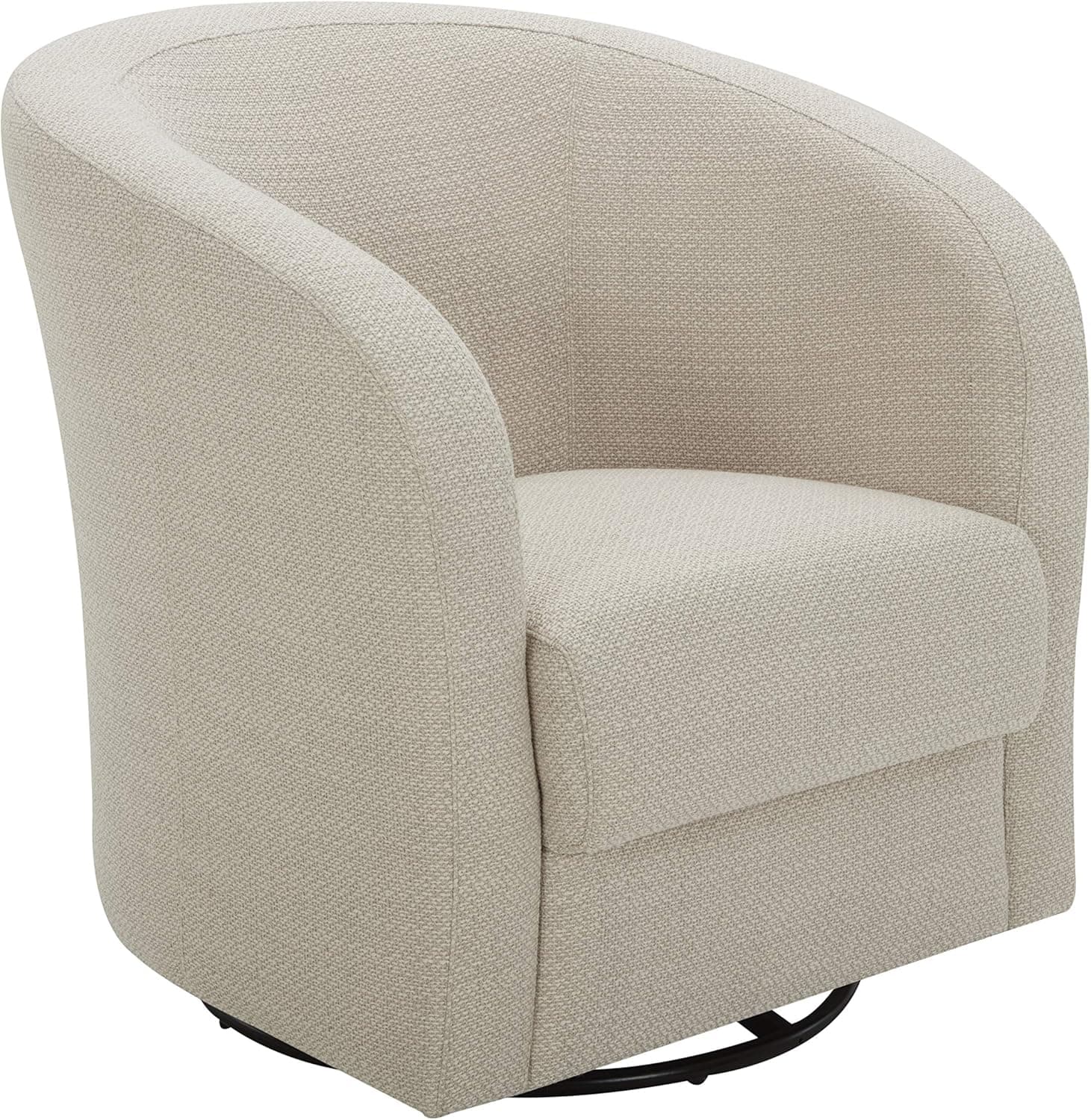 Amazon Brand – Rivet Rione Modern Upholstered Swivel Chair with Rounded Back, 30.3"W, Acrylic, Stucco