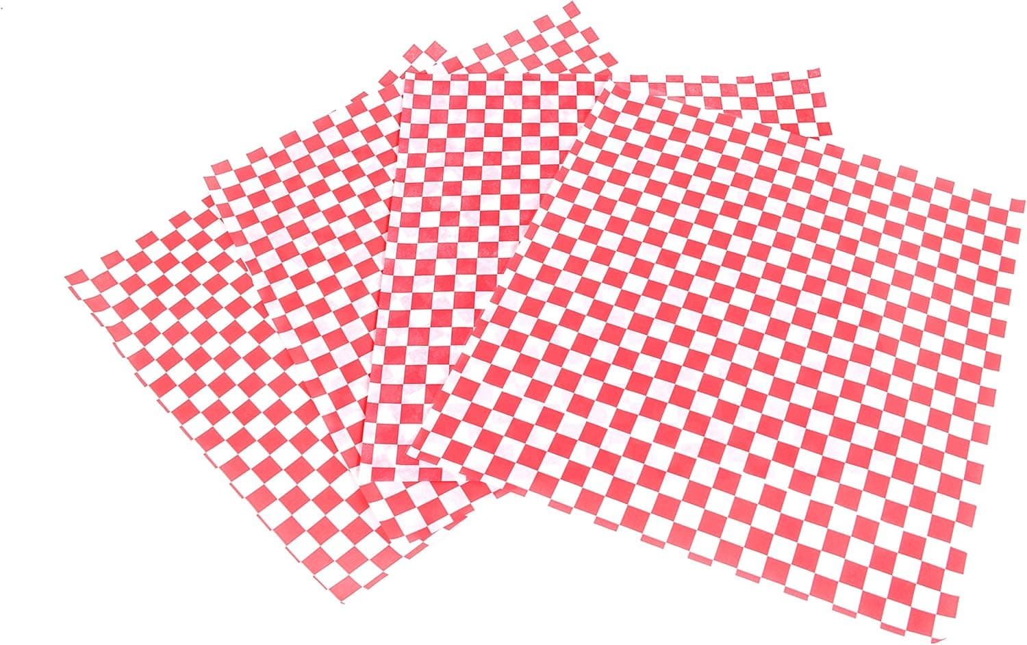 CucinaPrime 12"x 12" Food Basket Liner, Red and White Checkered- 100 Pack