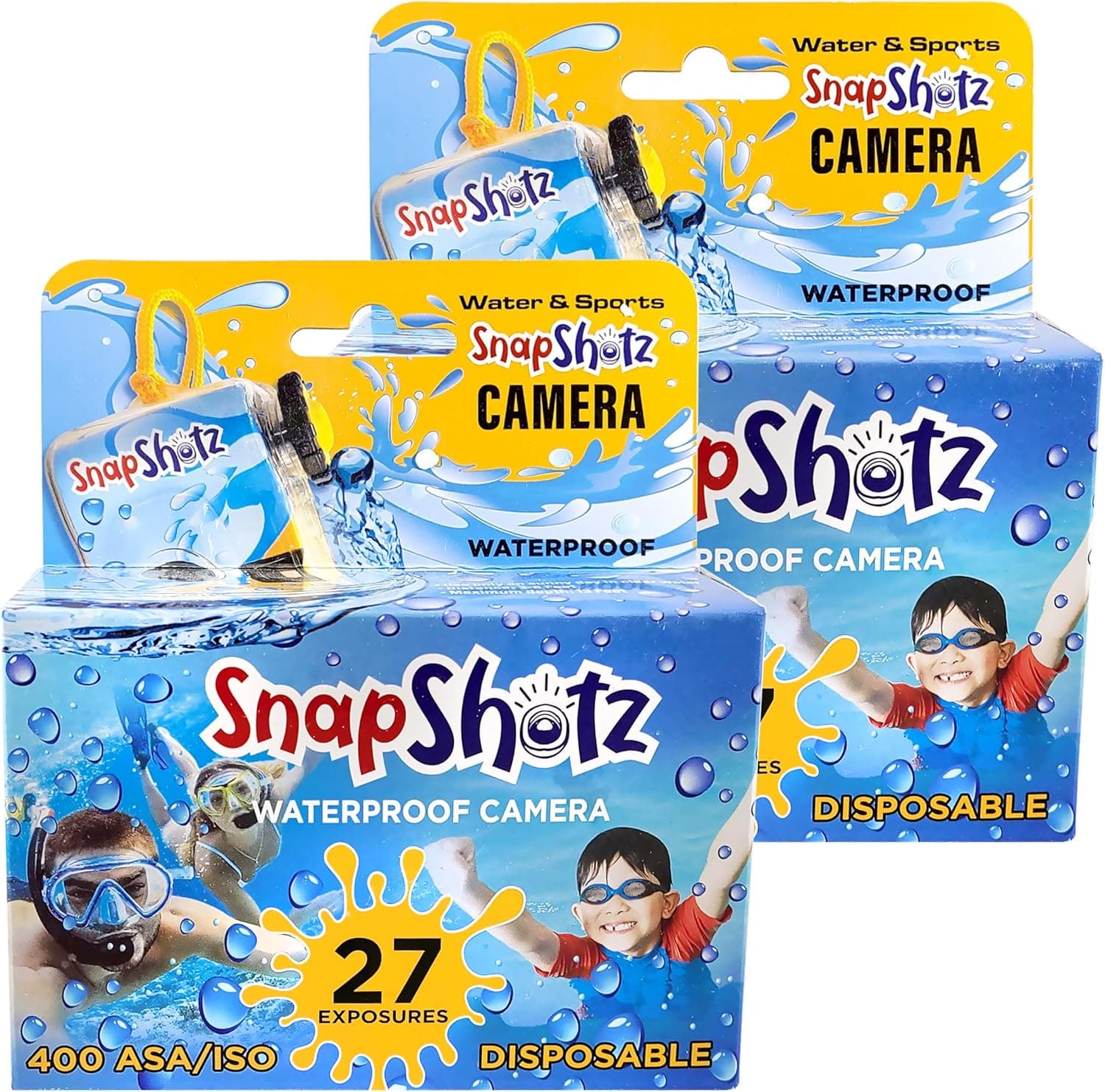 SnapShotz Disposable Waterproof Pool Underwater 35mm Camera, Pack of 2