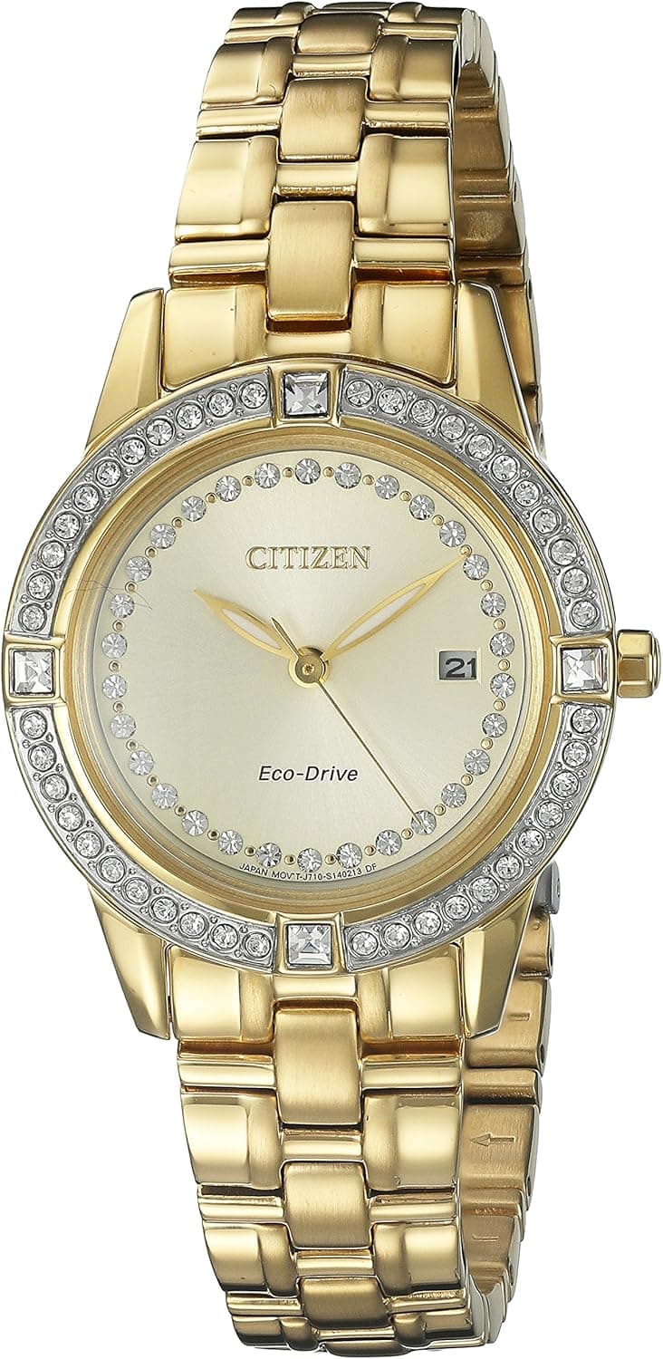 Citizen Women's Eco-Drive Stainless Steel Crystal Accented Watch with Date, FE1152-52P