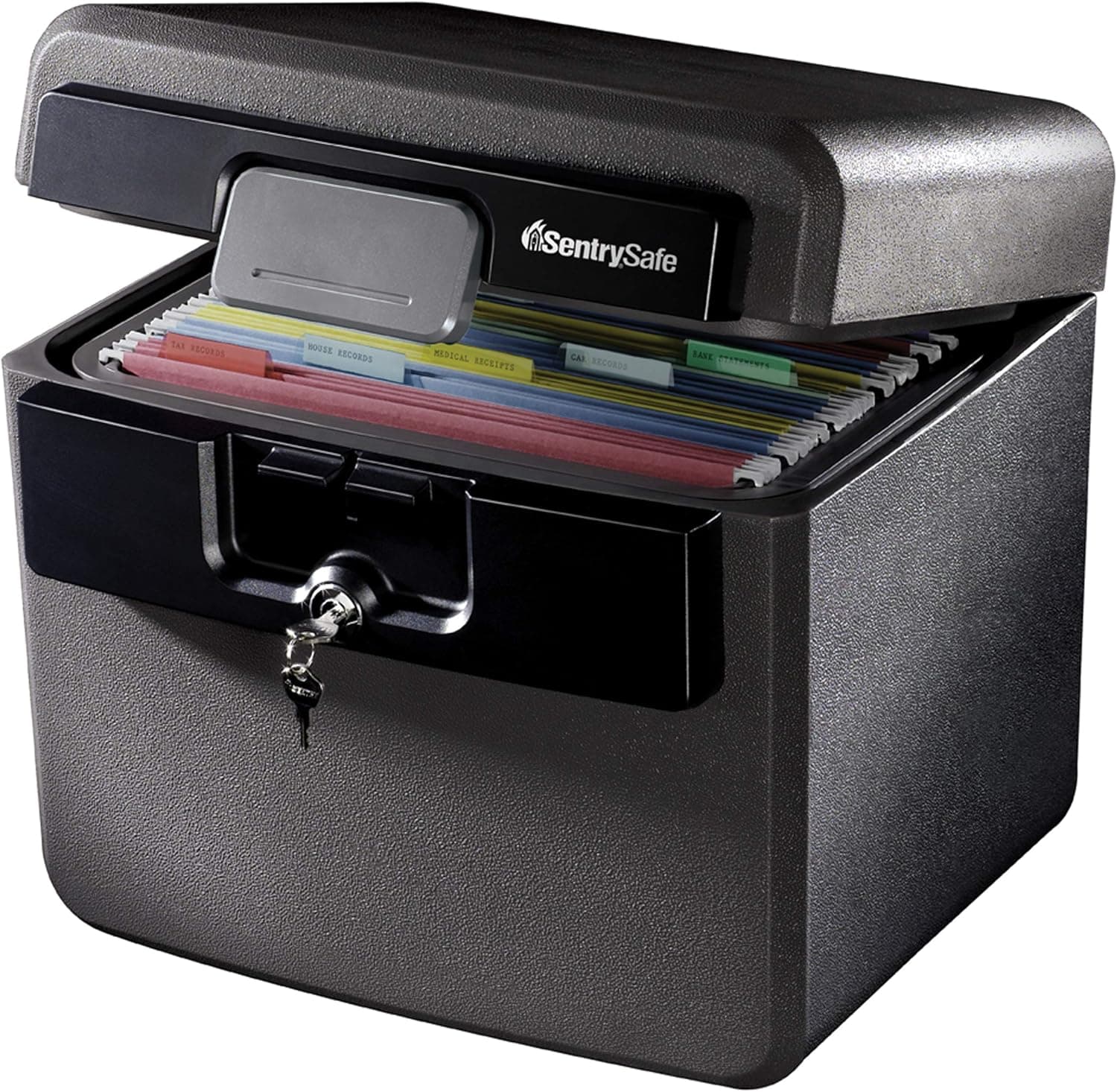 Sentry Safe Safe Box, Fireproof Waterproof, File Folder and Document Safe, Ex. 14.3 x 15.5 x 13.5, Black