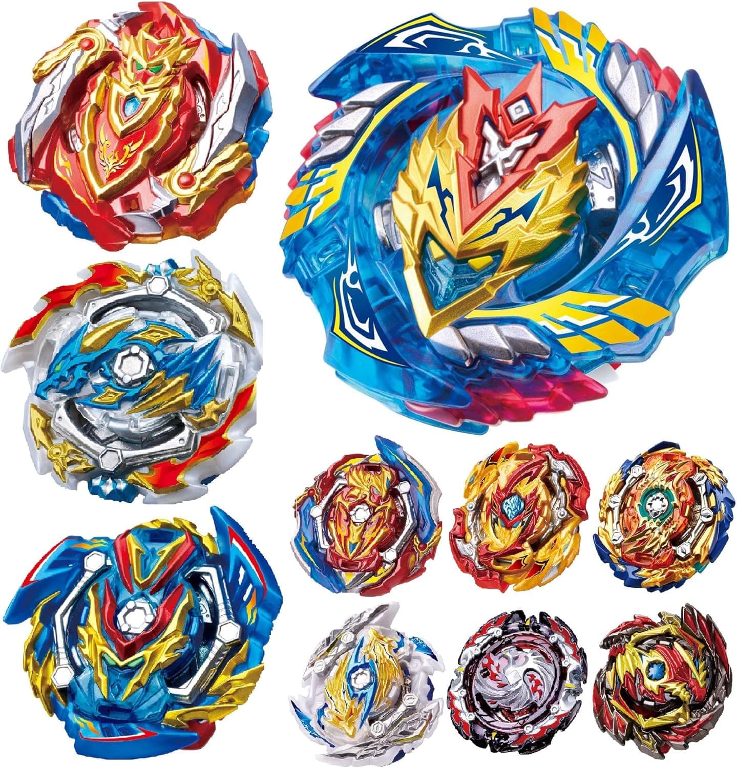 teraut Gyros 10 Pieces Pack, Battling Top Battle Burst High Performance Set, Birthday Party School Gift Idea Toys for Boys Kids Children