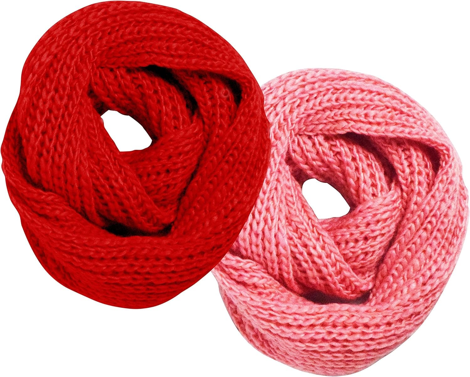 Peach Couture Hand Made Thick Chunky Knit Infinity loop Scarves in Warm Colors