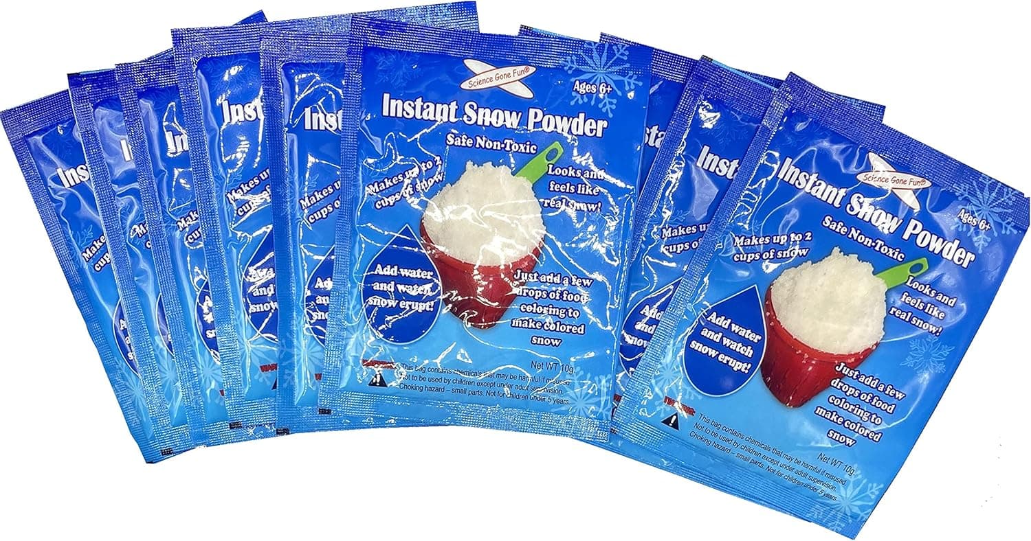 10 Pack - Instant Snow (Tm) Powder, Will Make About 40 Cups of Fluffy Instantly Snow. Model: