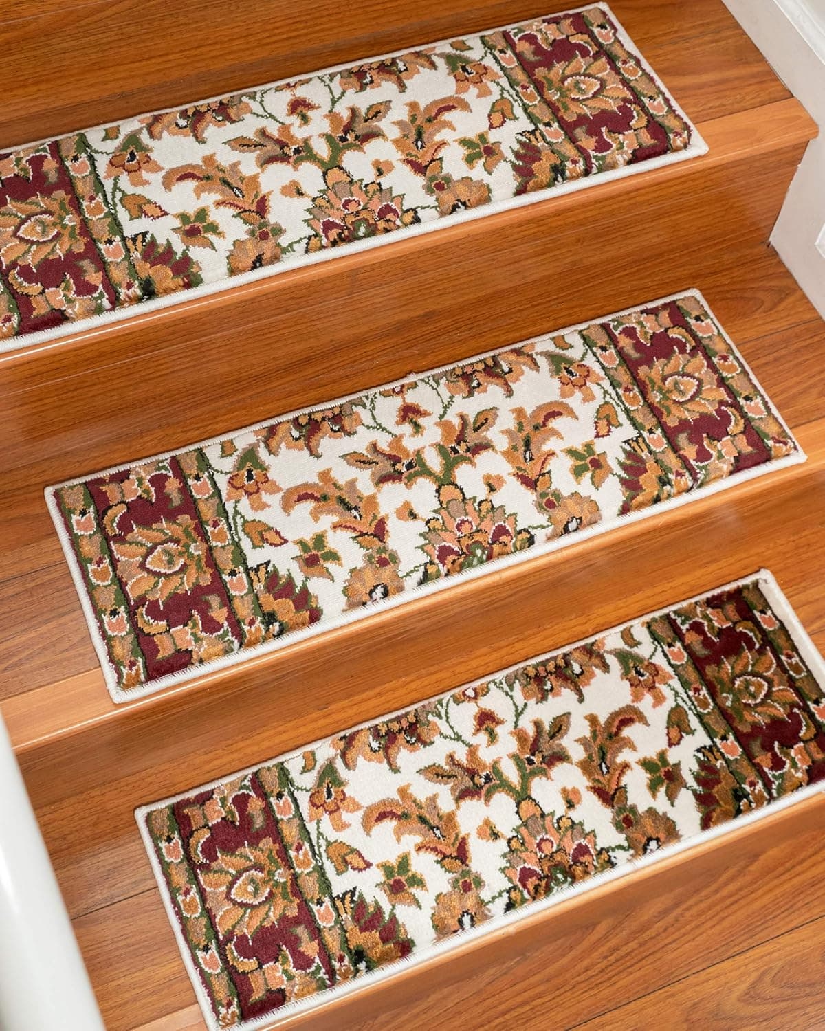 Natural Area Rugs Cream Sidney DIY Pet Friendly Polypropylene Carpet Stair Treads/Rugs Safety Slip Resistant for Kids, Elders, and Dogs. 9" x 29" (13) w/Double Sided Strips Included