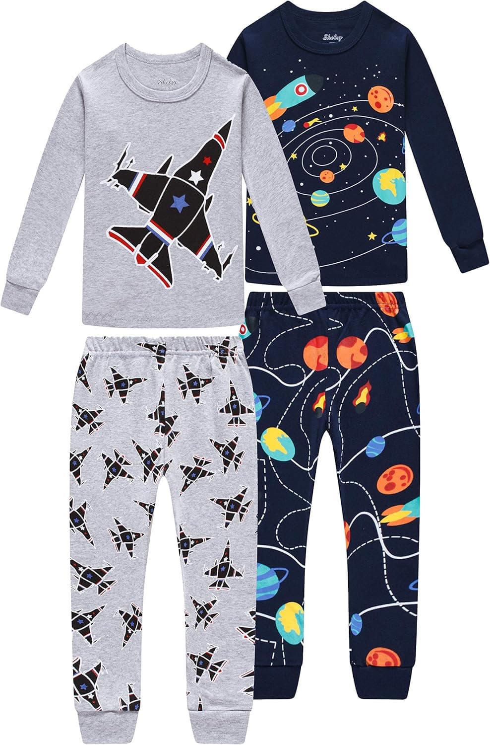 Boys Dinosaur Pajamas Glow In The Dark Pjs Toddler Sleepwear Children Cotton 2 PCs Clothes
