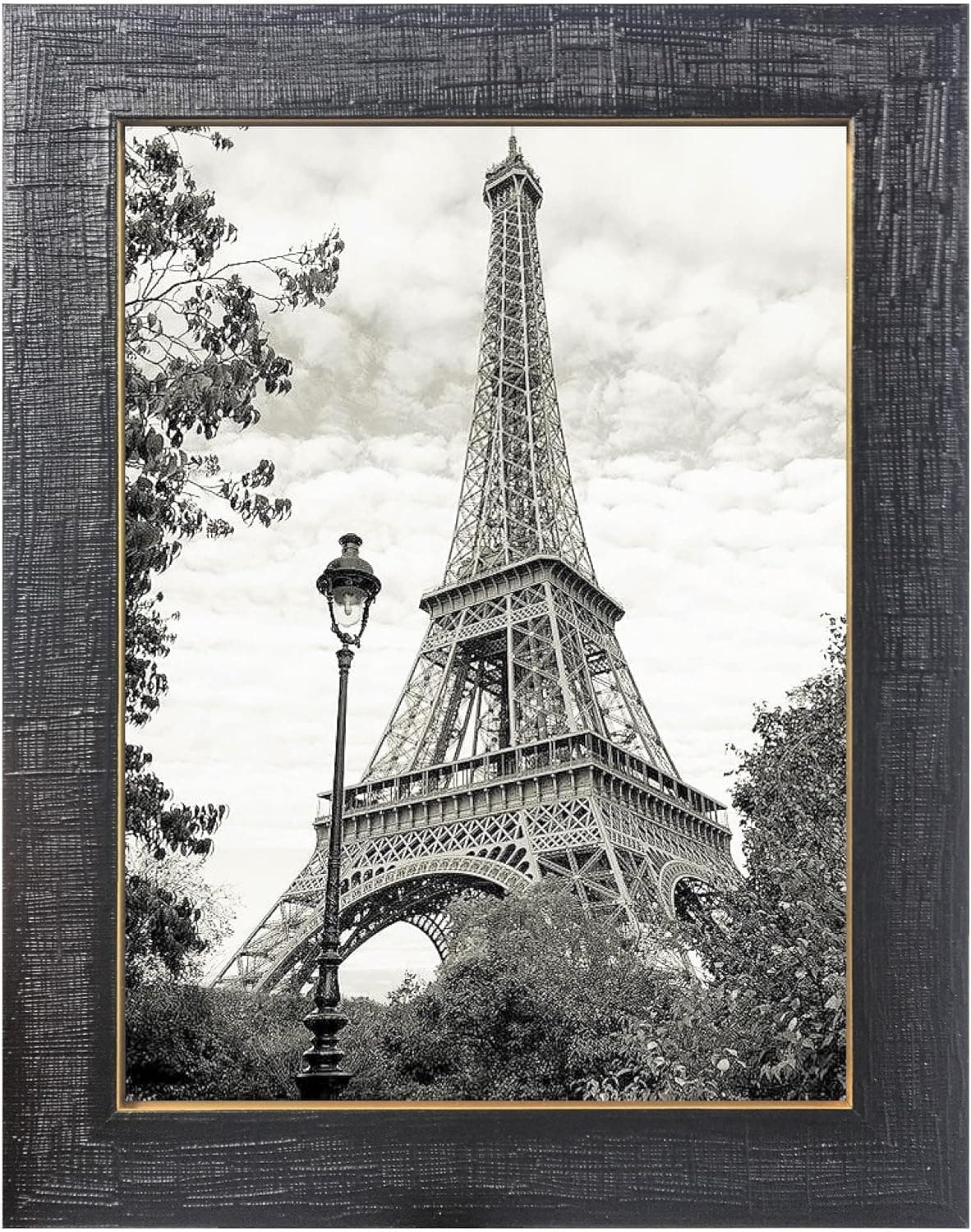 Harmony Frames 4x6 Streak Design Texture Wood Picture Frame Gallery Display Wall and Tabletop, Black