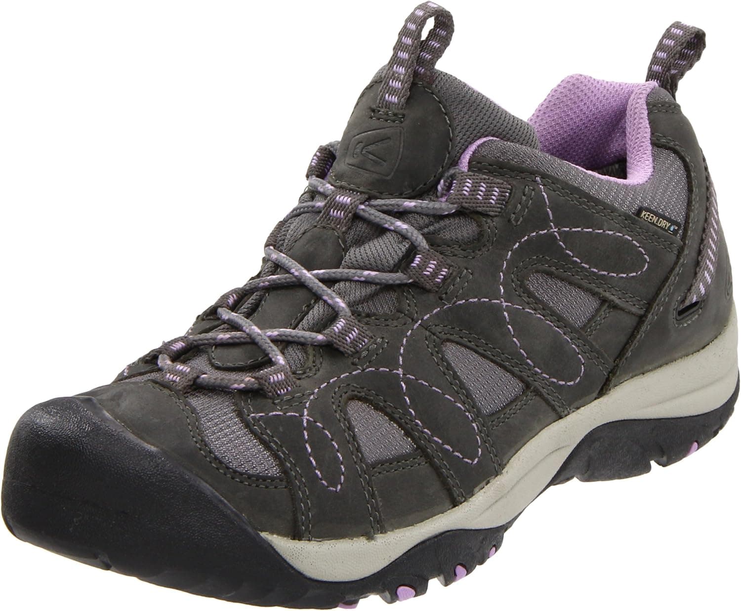KEEN Women's Shasta Waterproof Trail Shoe,Gargoyle/Regal Orchid,10.5 M US