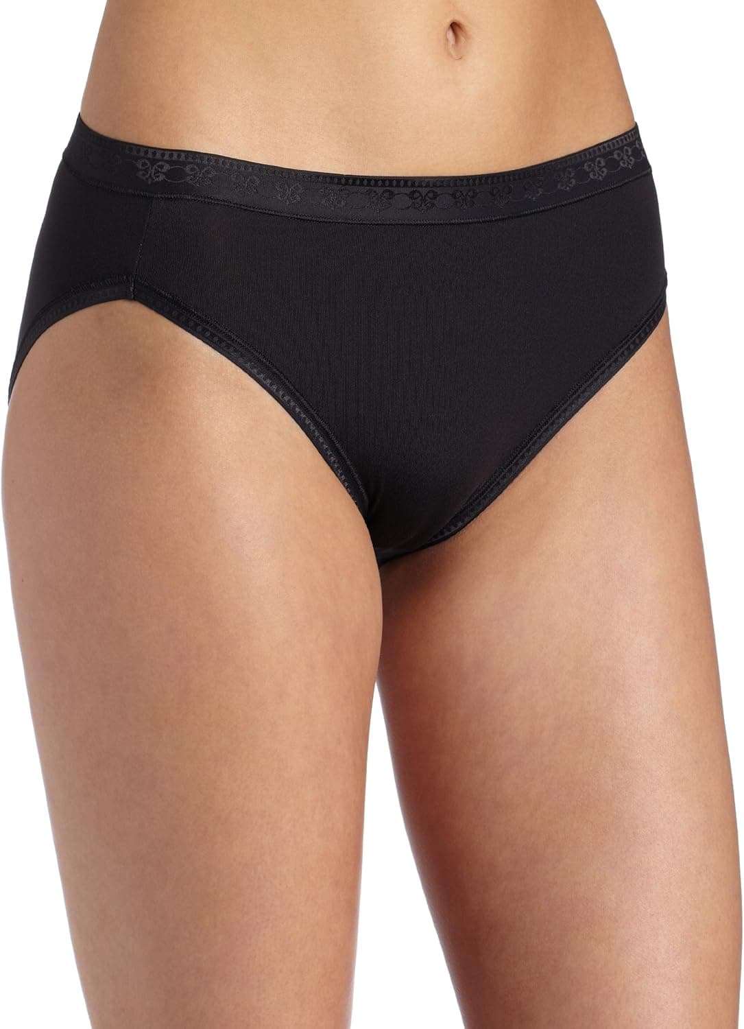 Vanity Fair Women's Smooth Moves Hi Cut Pant #13090, Midnight Black, 9