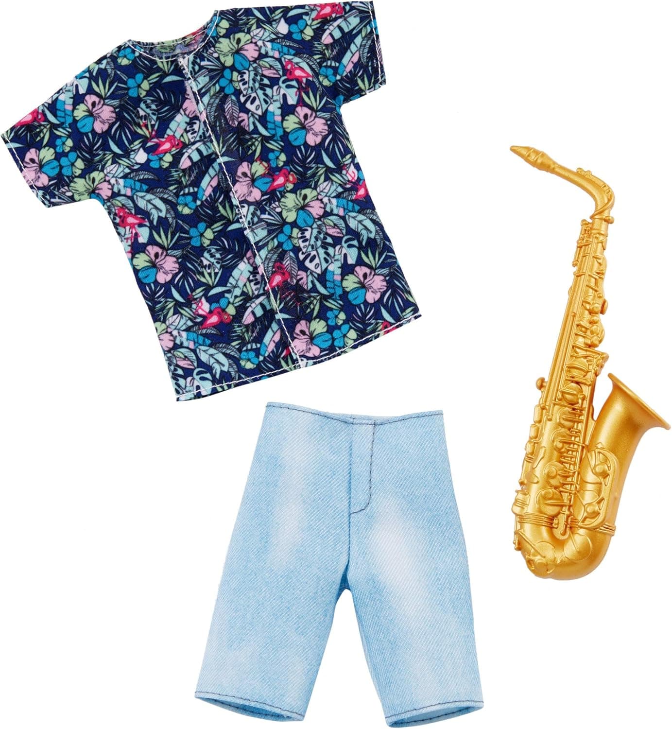 Barbie Clothes -- Career Outfits for Ken Doll, Musician Look with Saxophone, Multi
