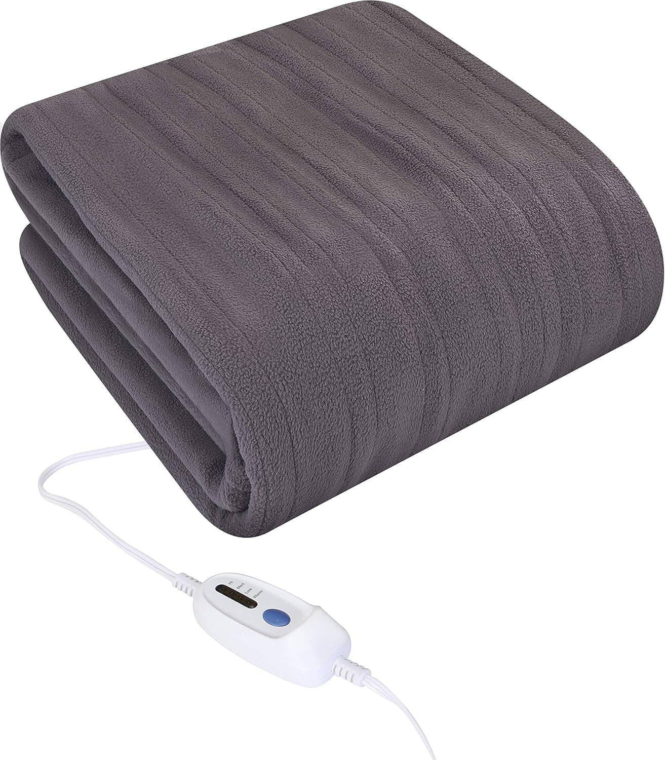 Utopia Bedding Luxurious Micro-Fleece Electric Throw (Grey) - Adjustable 4-Heat Setting - Single Control & Auto Shut-Off Feature - Machine Friendly