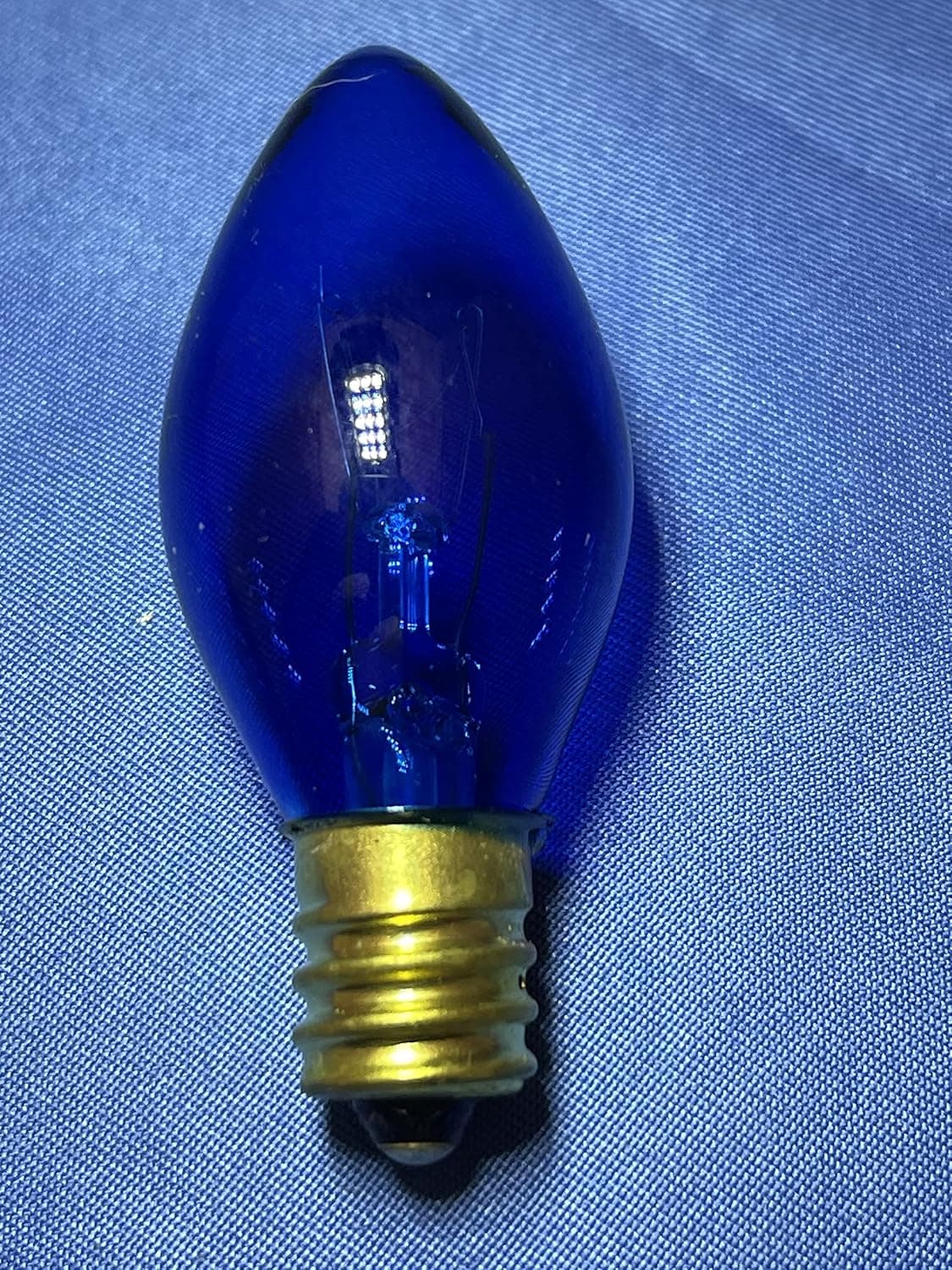 25 Pack C7 Replacement Bulbs, Outdoor Crafts and Christmas String Light Bulb Replacements, Incandescent Bulbs for C7/ E12 Candelabra Base Christmas Outdoor String Lights- (Blue)