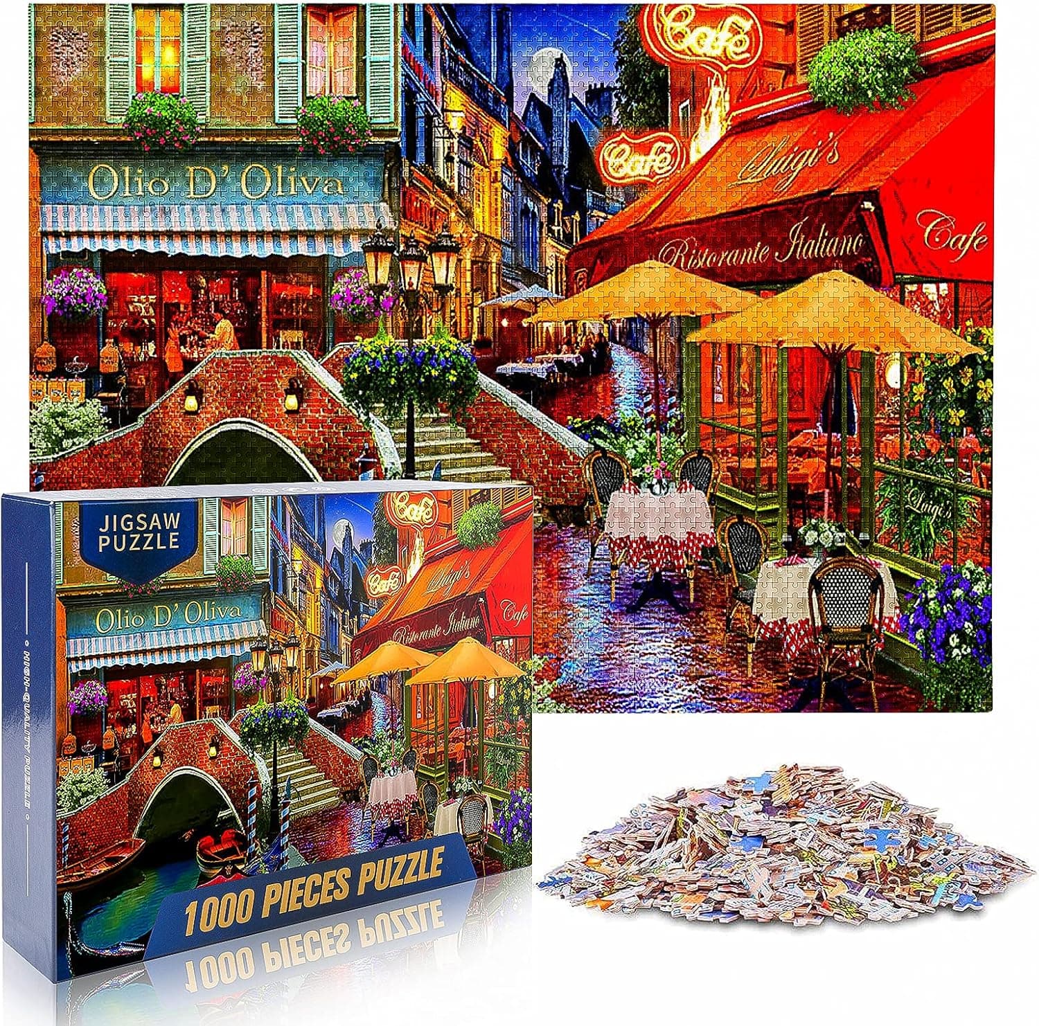 1000 Piece Jigsaw Puzzles for Adults - Puzzle Family Game Gift for Adults and Kids - Streetscape 27.56" x 19.69"