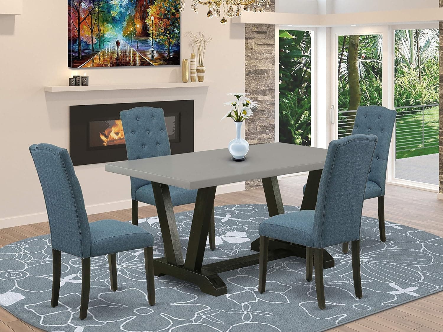 East West Furniture V696CE121-5 Dining Sets, Regular