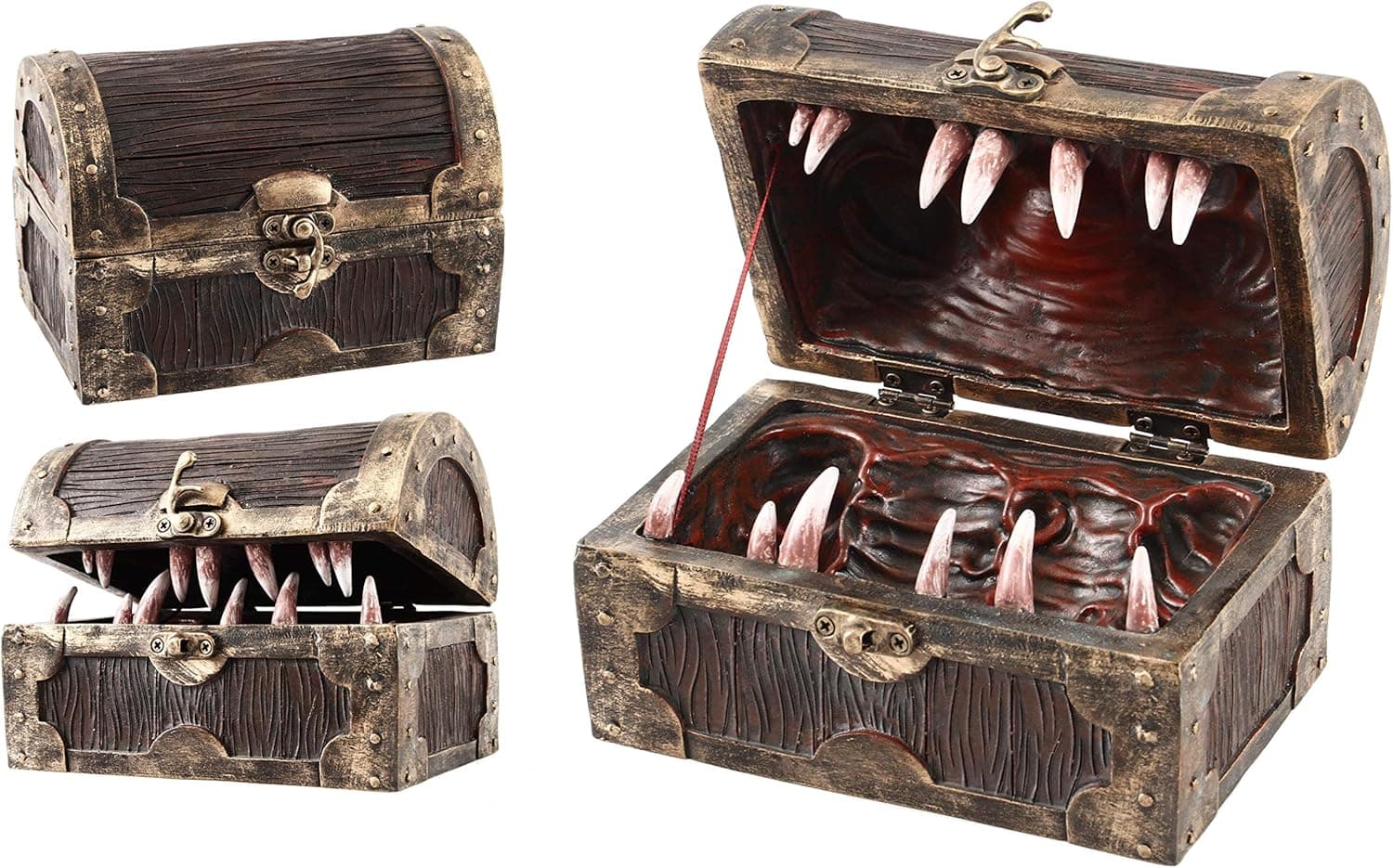 Forged Dice Co. Mimic Chest Dice Storage Box - Container Holds up to 5 Sets of Polyhedral Dice or 35 Individual Dice (Hand Painted)