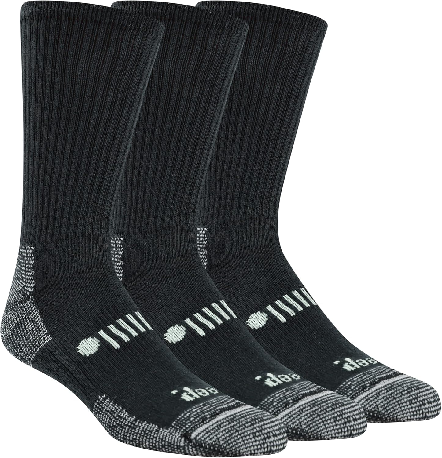 Jeep Men's Classic Cotton Socks - 3 Pair Pack - Moisture Wicking and Cushioned Comfort