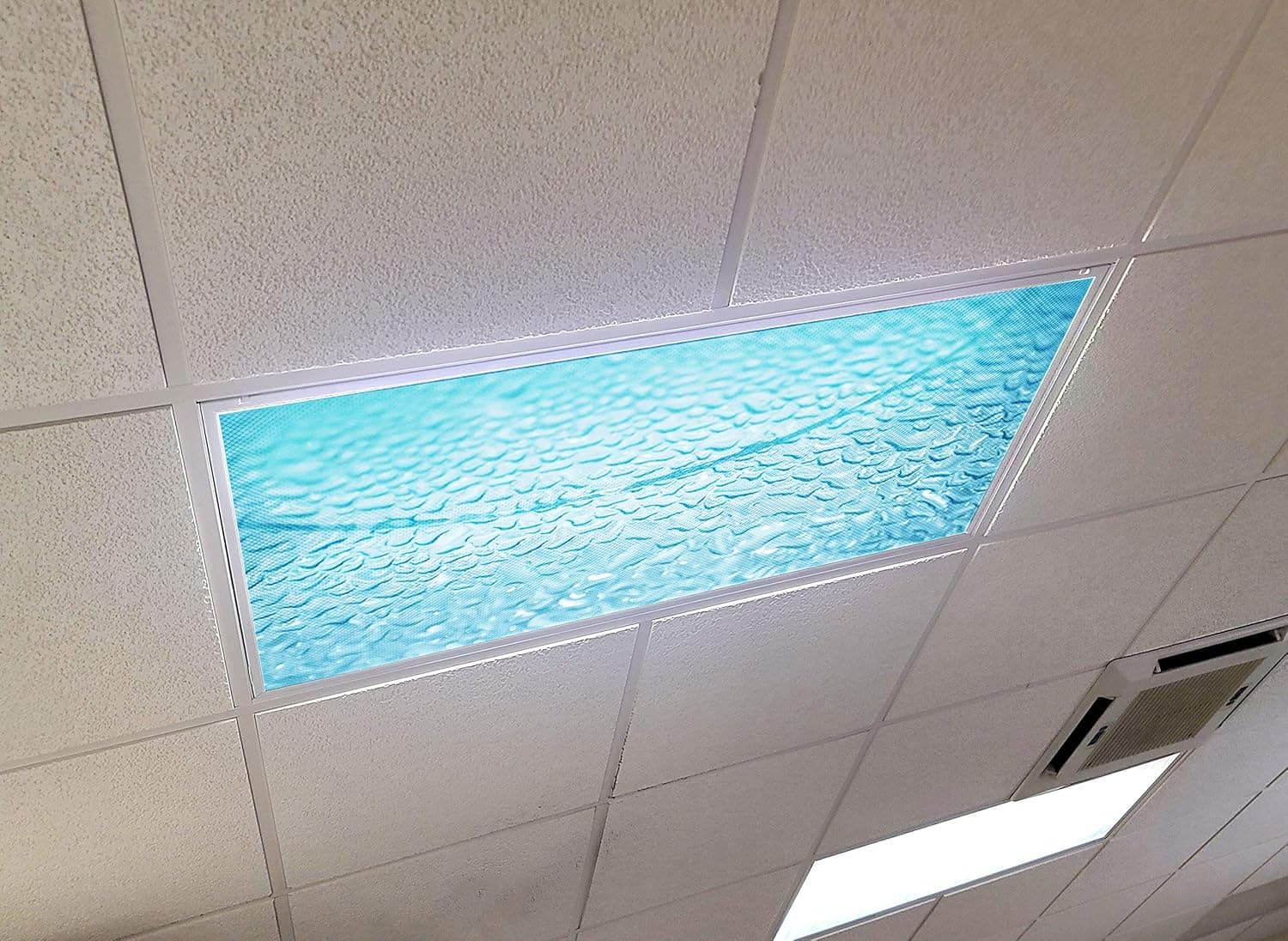 Water Drops - 2ft x 4ft Drop Ceiling Fluorescent Decorative Ceiling Light Cover Skylight Film