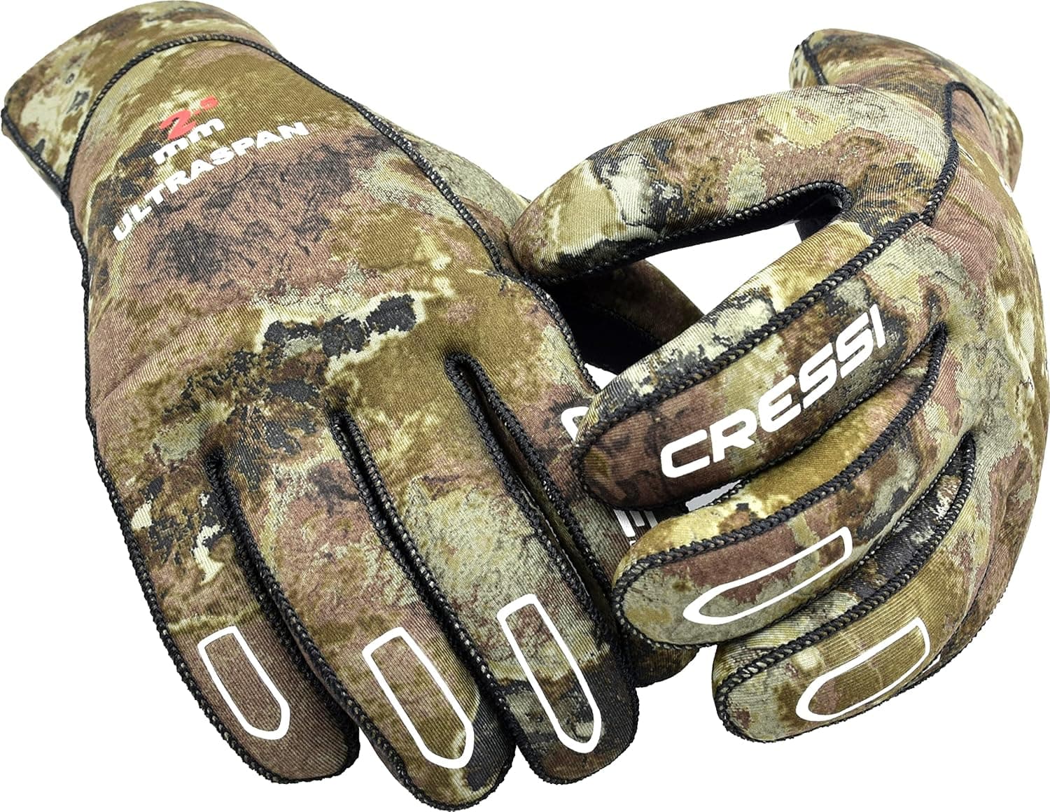 Cressi ULTRASPAN, 2.5mm Camo Diving Spearfishing Gloves - Cressi: Quality Since 1946