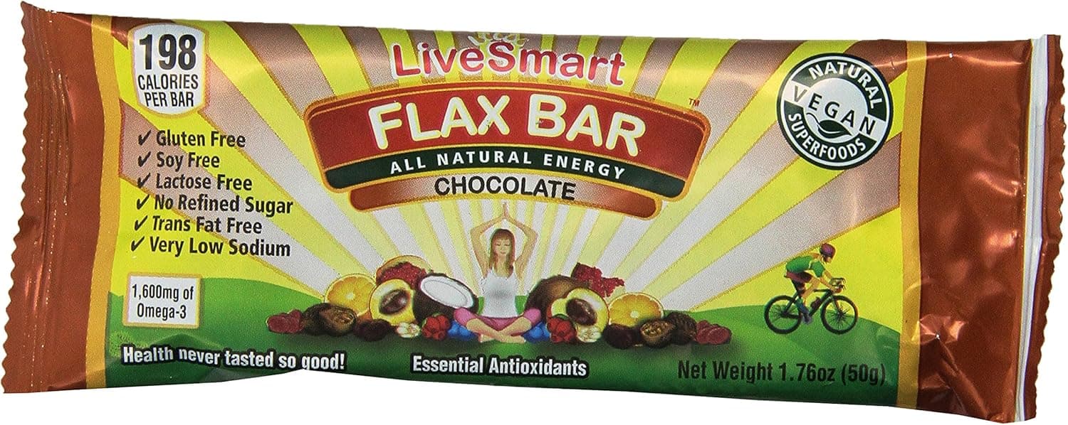 LiveSmart Flax Bar, Chocolate, 12 Bars