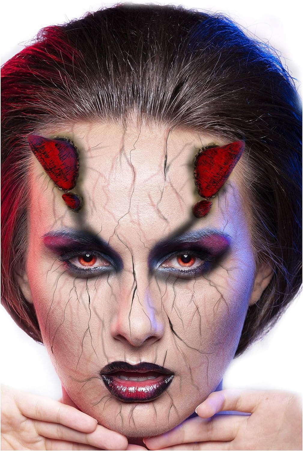 Fxe Faux Studio Red Demon Horns Halloween Latex Prosthetic Appliance.