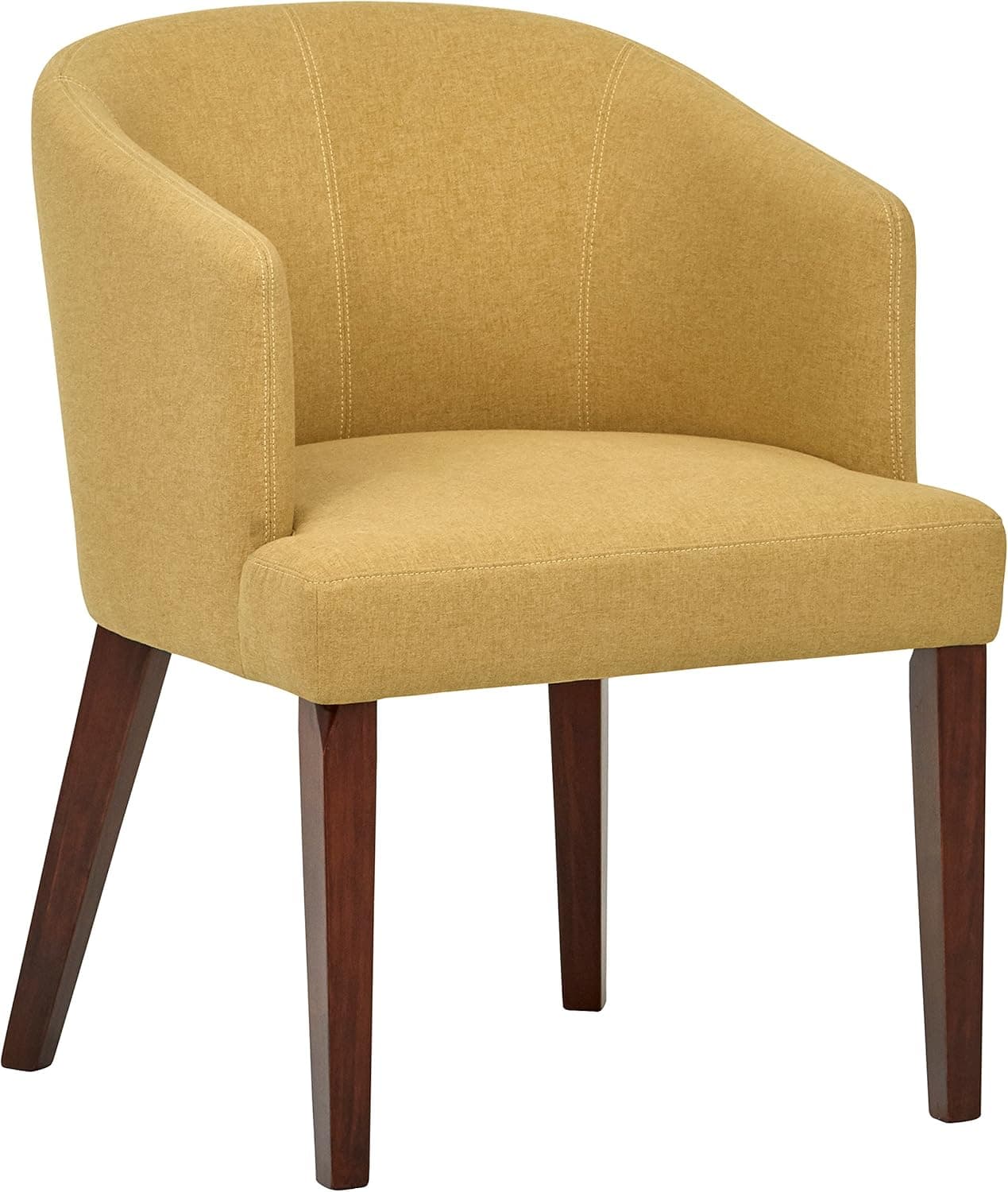 Amazon Brand – Rivet Alfred Mid-Century Modern Wide Curved Back Accent Kitchen Dining Room Chair, 25.2"W, Canary Yellow