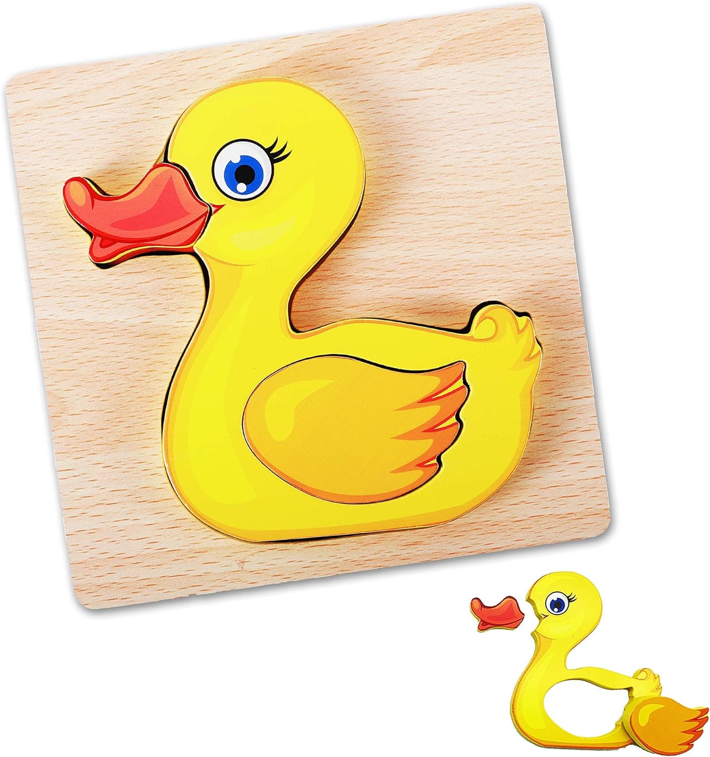 1 Wooden Educational Jigsaw Puzzles - Toddler Preschool Game – Kids Learning Toy - Learn Color & Shapes - Driddle