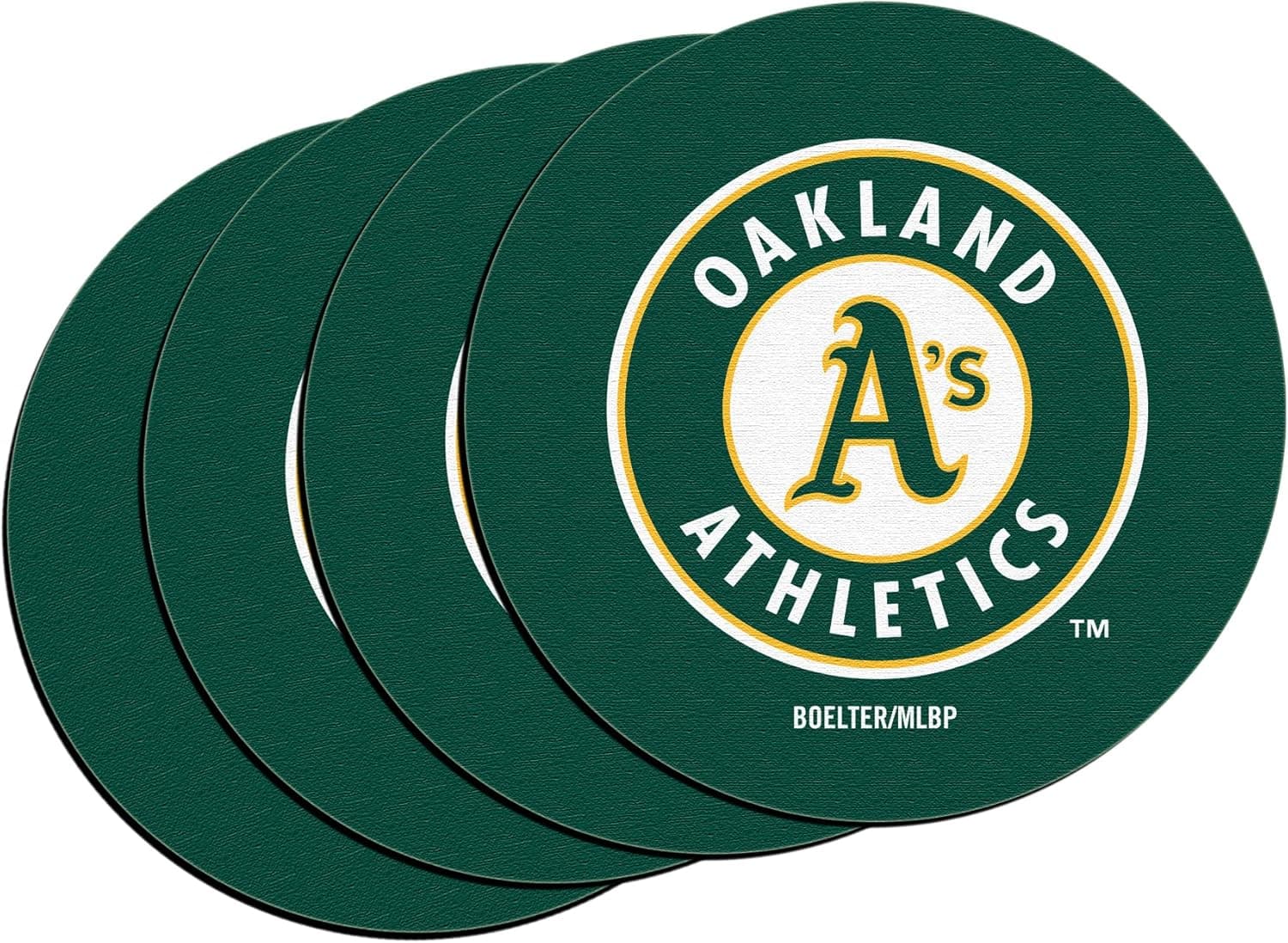 MLB Oakland Athletics Neoprene Car Coasters, 4-Pack