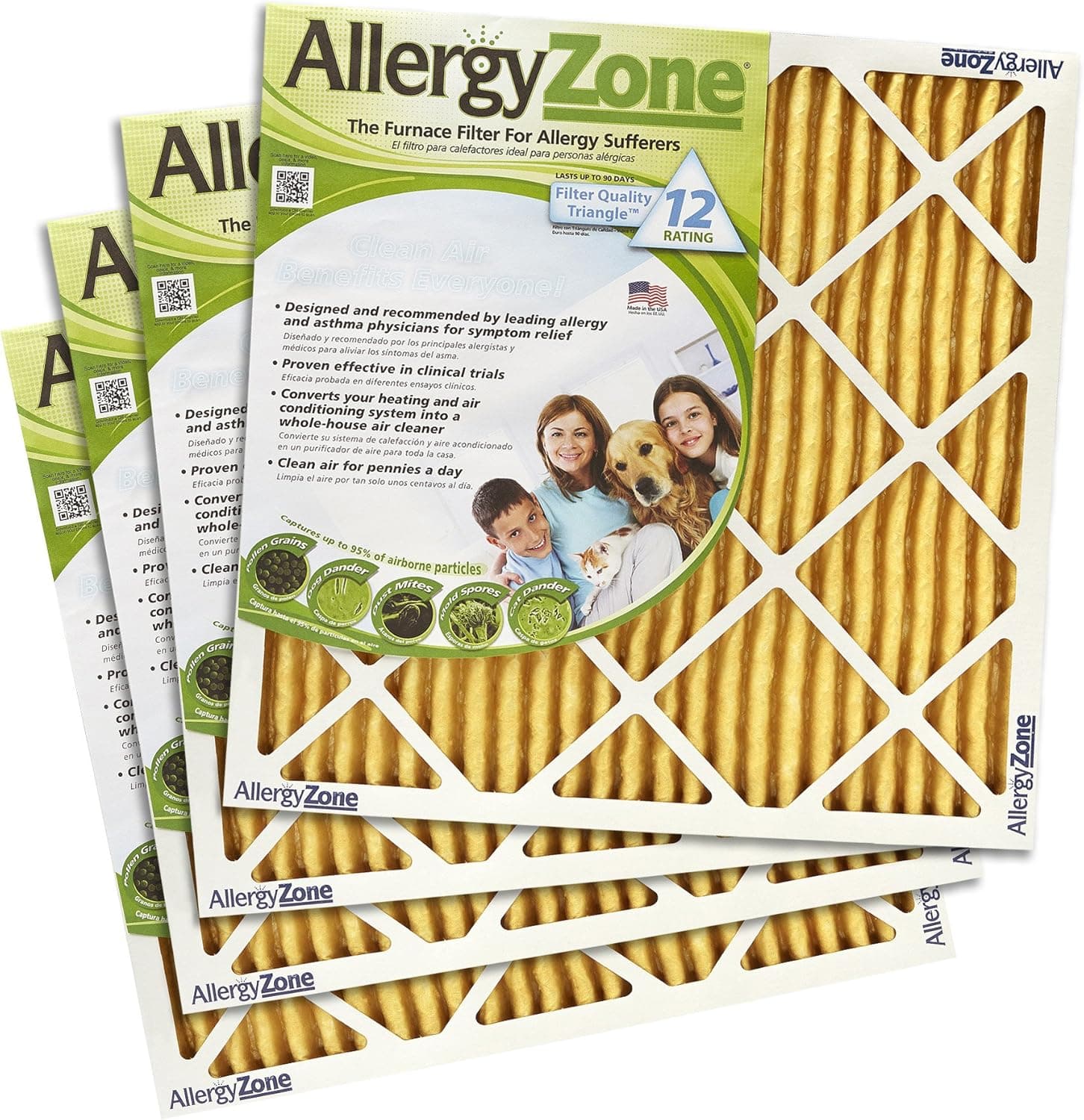 AllergyZone Furnace Filter (4-pack) (14x25x1)