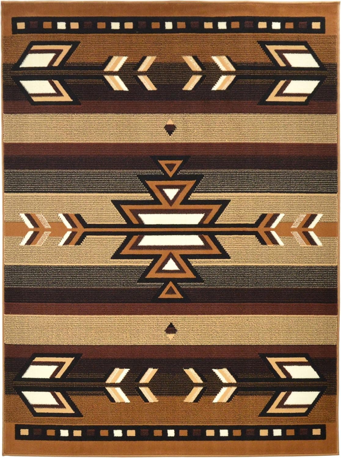 Rugs 4 Less Collection Southwest Native American Indian Area Rug Design in Beige / Berber SW1 (5'x7')
